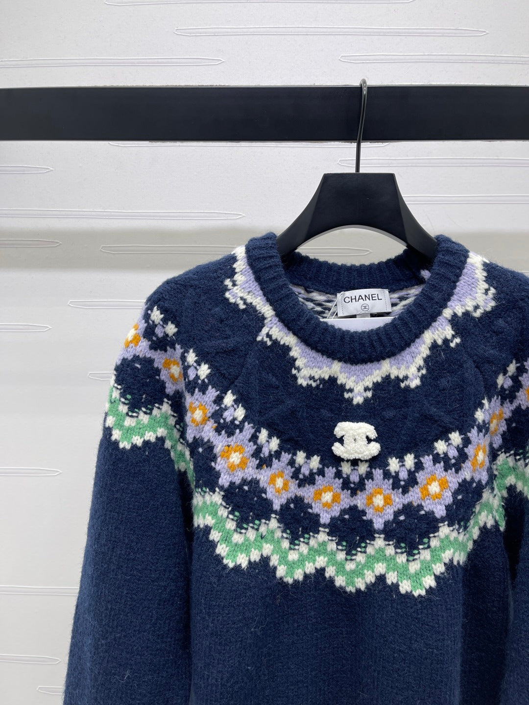 Chanel 2025 Sweater Dark Blue Mix Colors Wool Nylon 319616