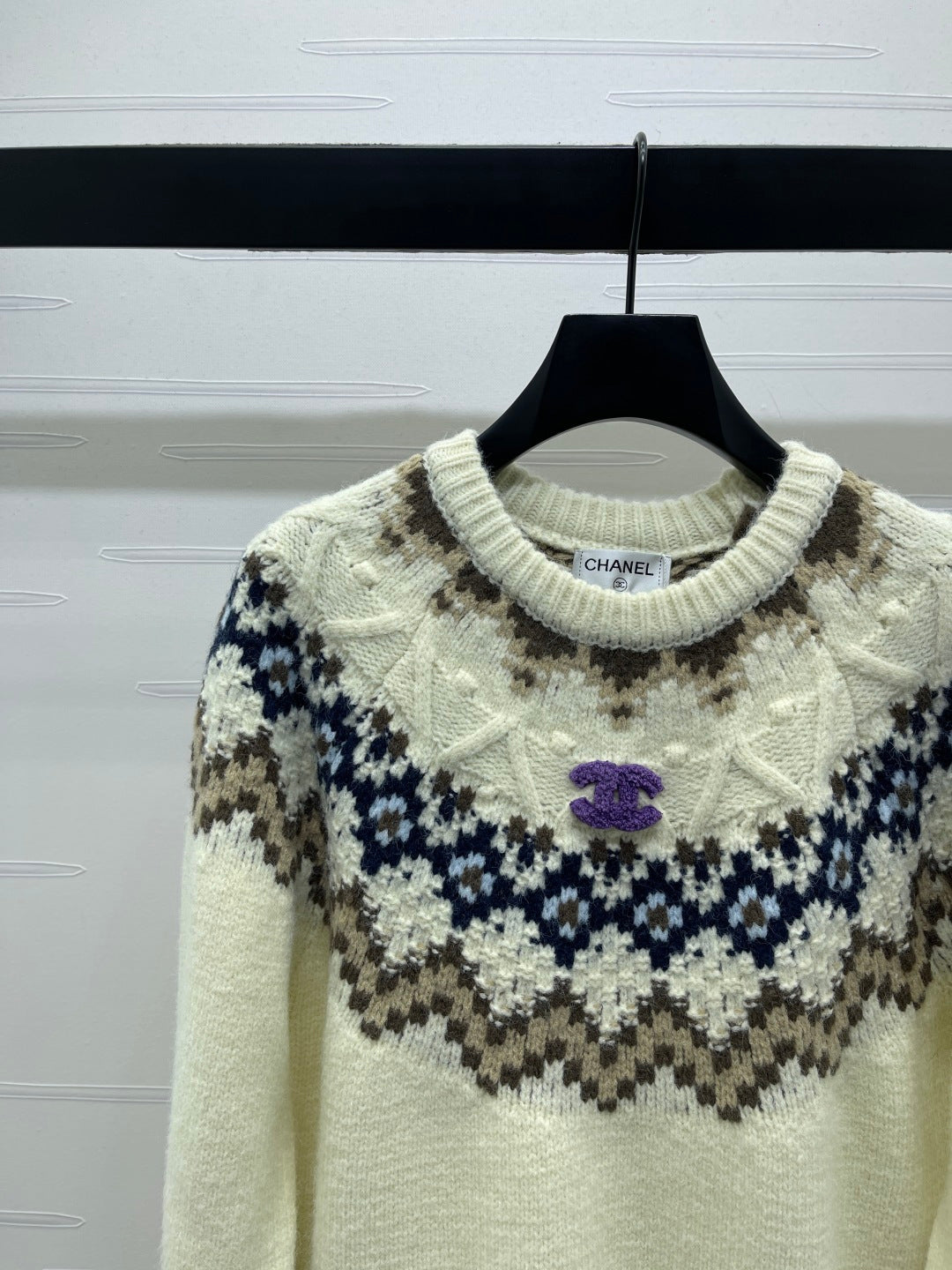 Chanel 2025 Sweater Cream Mix Colors Wool Nylon 319615