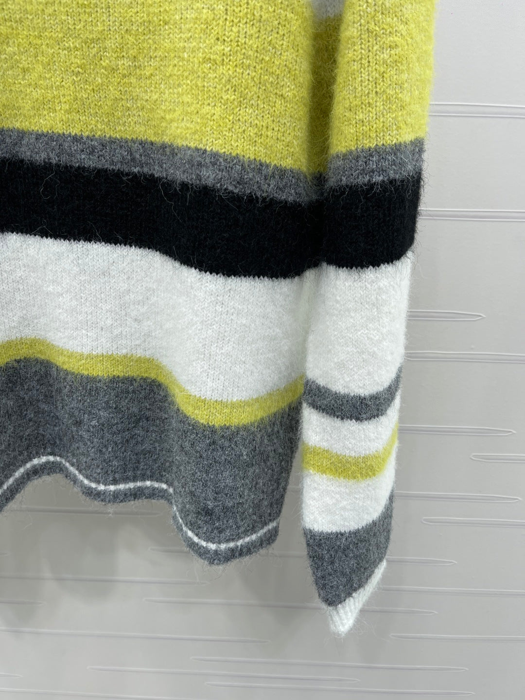 Chanel 2025 Striped Pullover Long-sleeved Sweater Yellow Wool Cashmere 319606