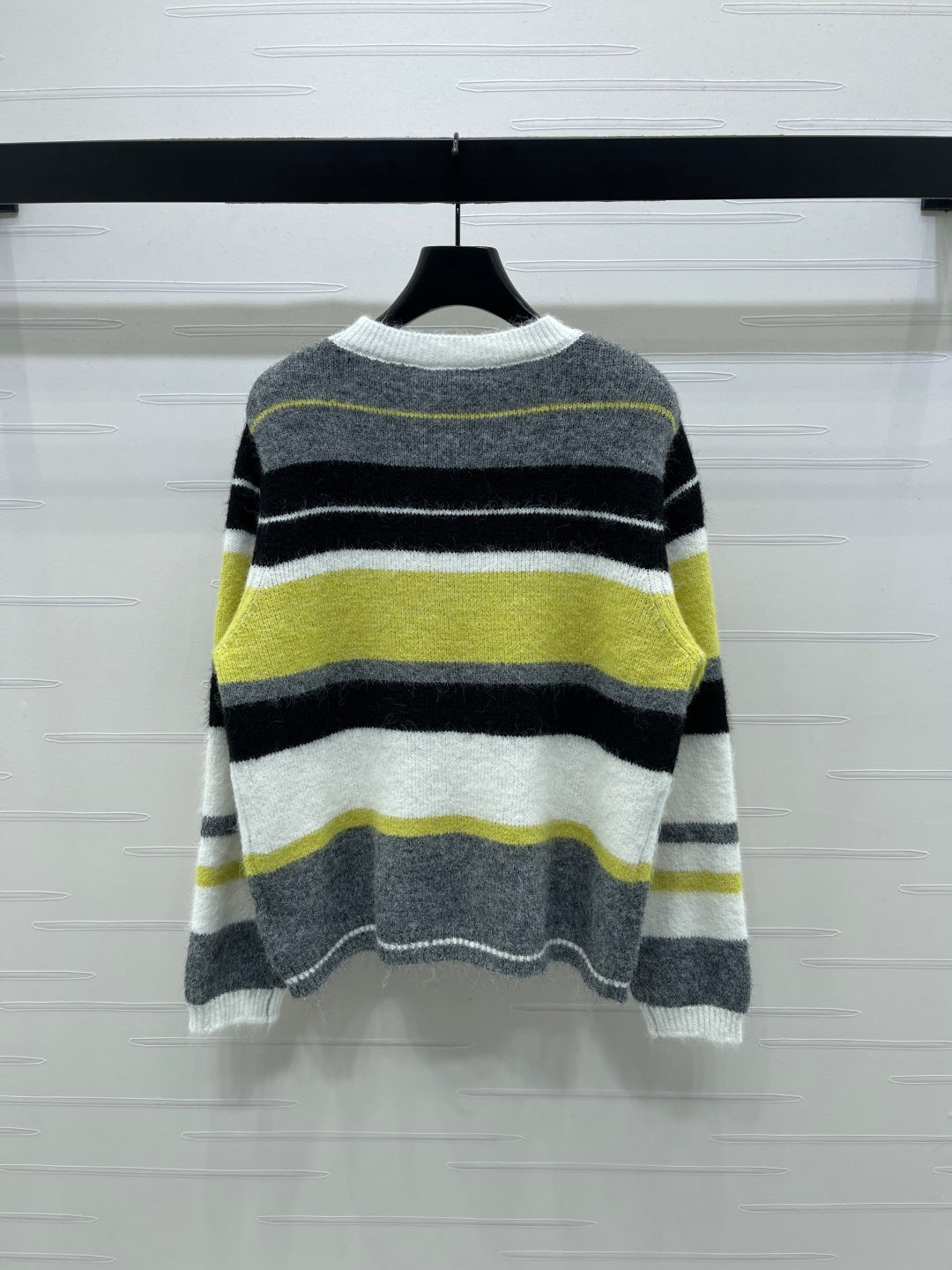 Chanel 2025 Striped Pullover Long-sleeved Sweater Yellow Wool Cashmere 319606