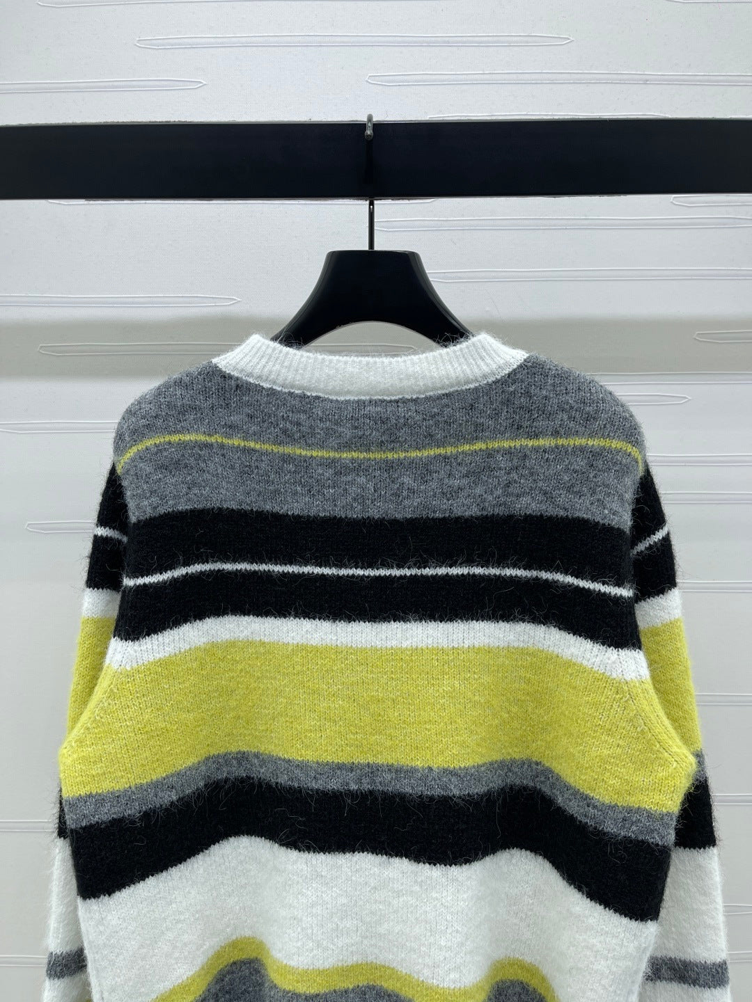 Chanel 2025 Striped Pullover Long-sleeved Sweater Yellow Wool Cashmere 319606