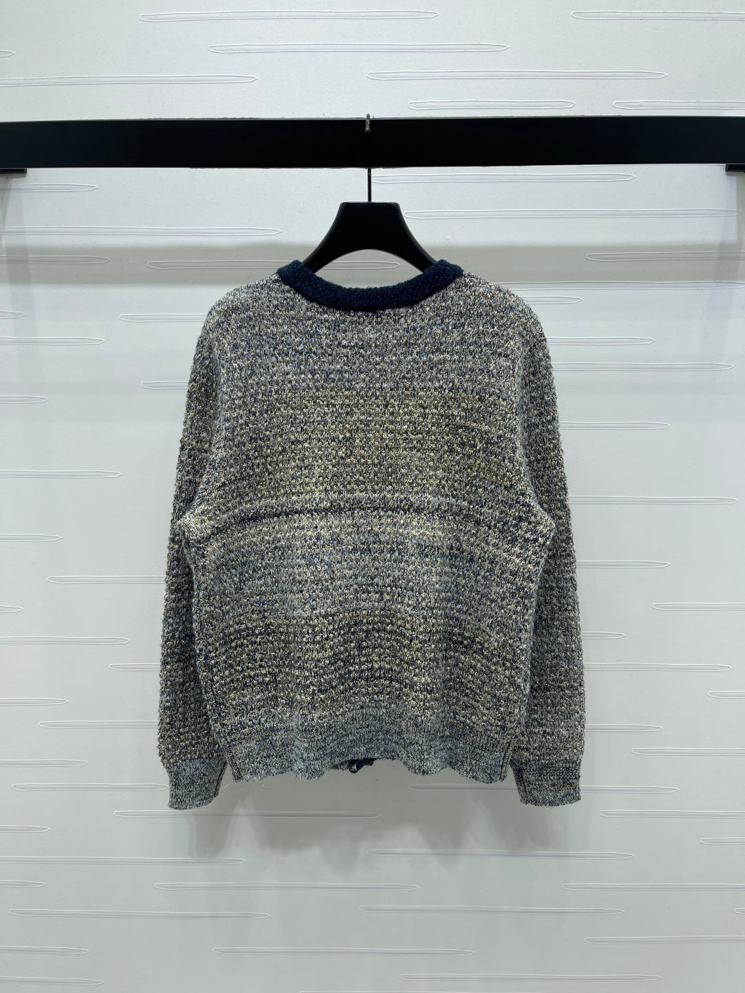 Dior 2025 Cardigan Beige mix Navy Blue Wool 321288