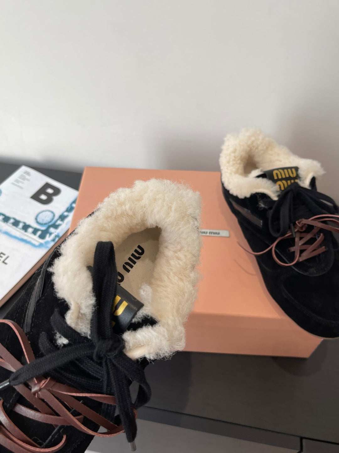 MiuMiu 25 sneaker black suede wool 521961