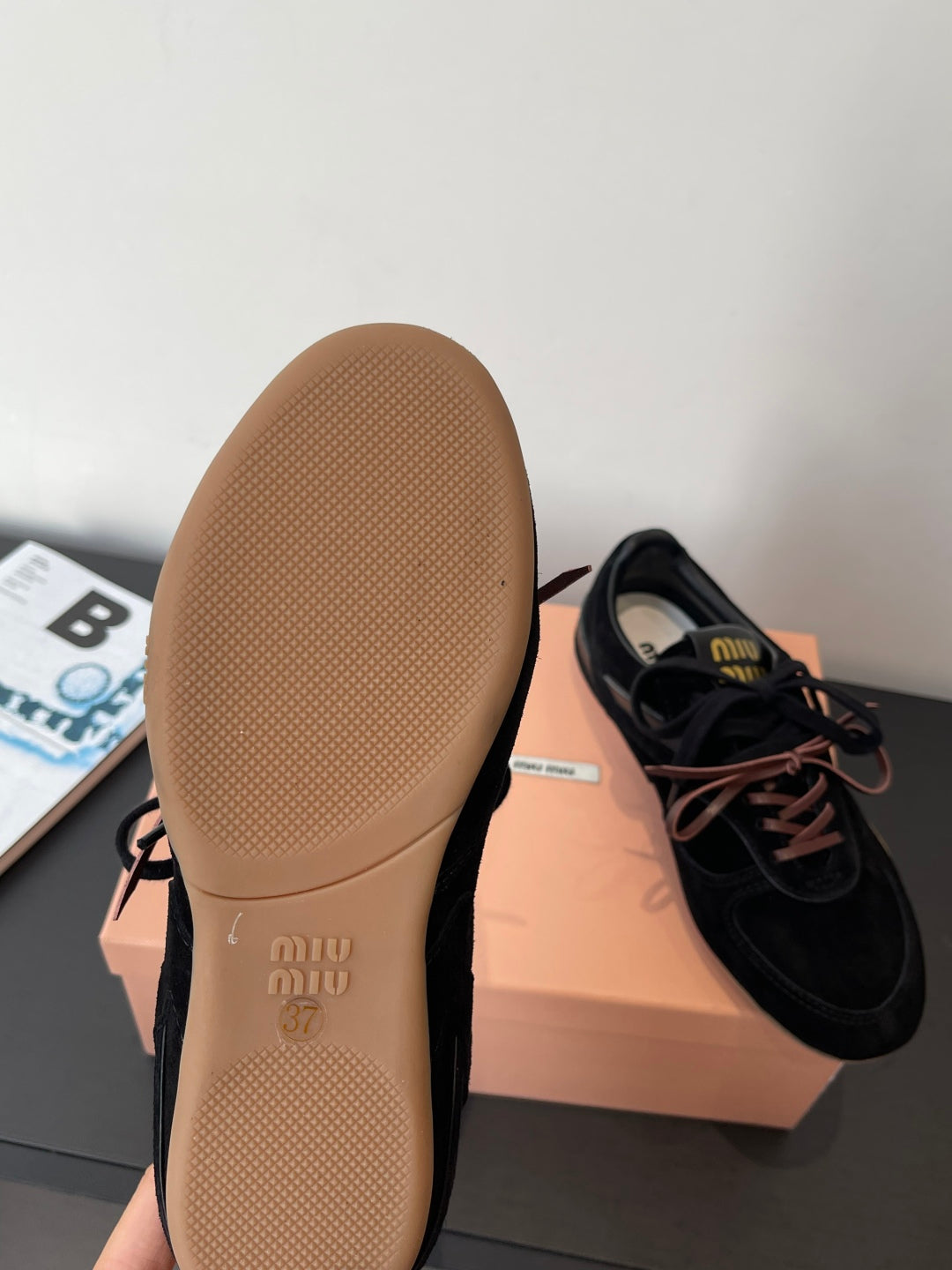 MiuMiu 25 sneaker black suede  521964