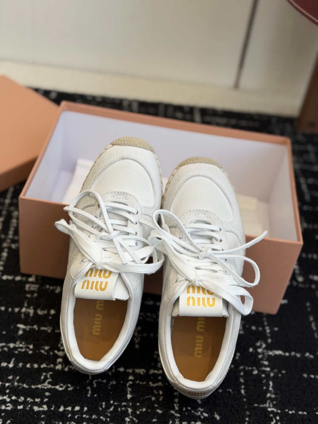 Miu Miu 2026 Espadrille Sneaker White Canvas Woven 621339