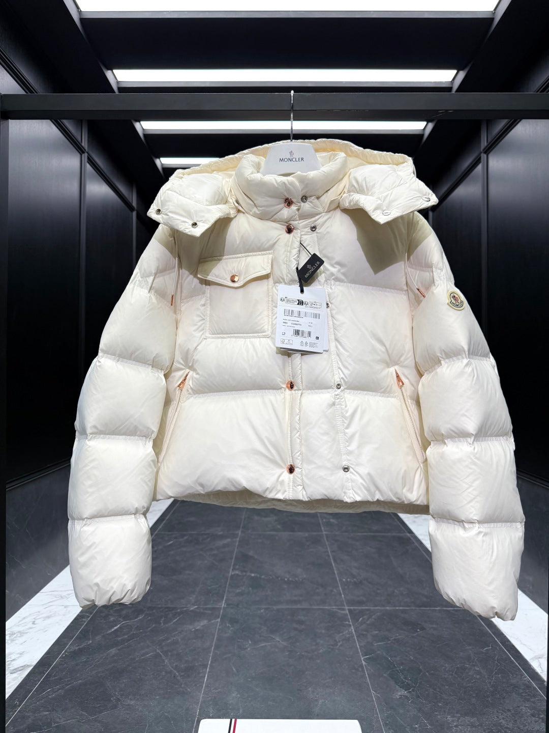MC 2025 Short Down Jacket Ivory White Polyester