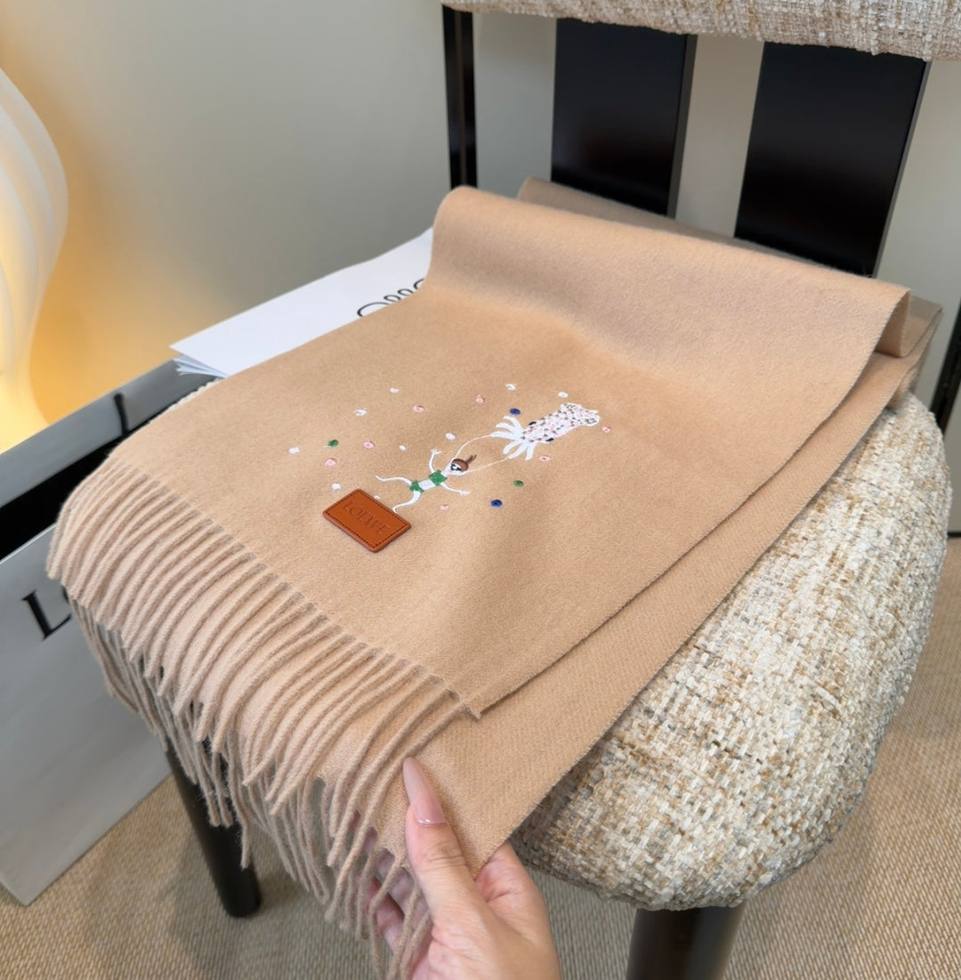 Loewe Scarf 180CM Dark Beige Cashmere 959264