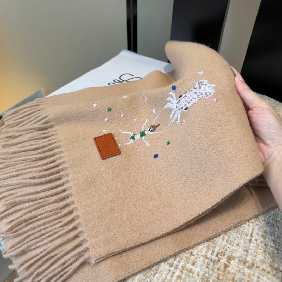 Loewe Scarf 180CM Dark Beige Cashmere 959264