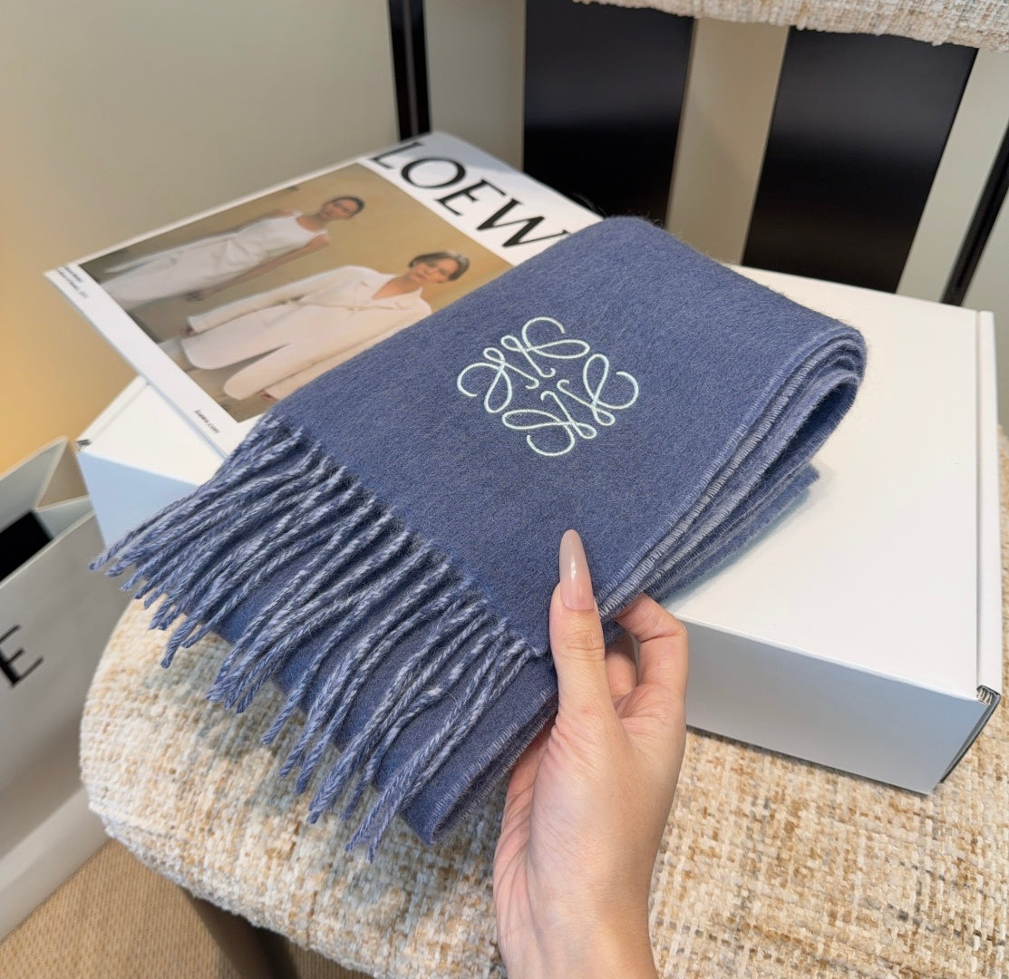 Loewe Scarf 180CM Blue Wool-blend 100130
