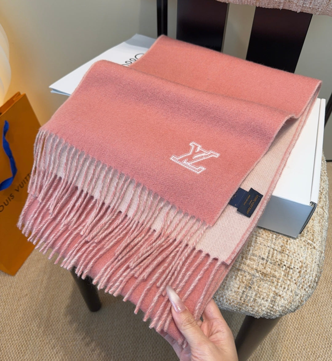 LV Scarf 180cm Pastel Pink Cashmere 973407