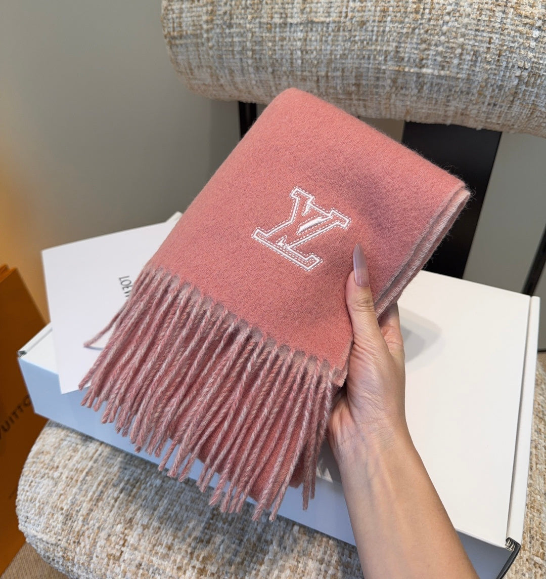LV Scarf 180cm Pastel Pink Cashmere 973407