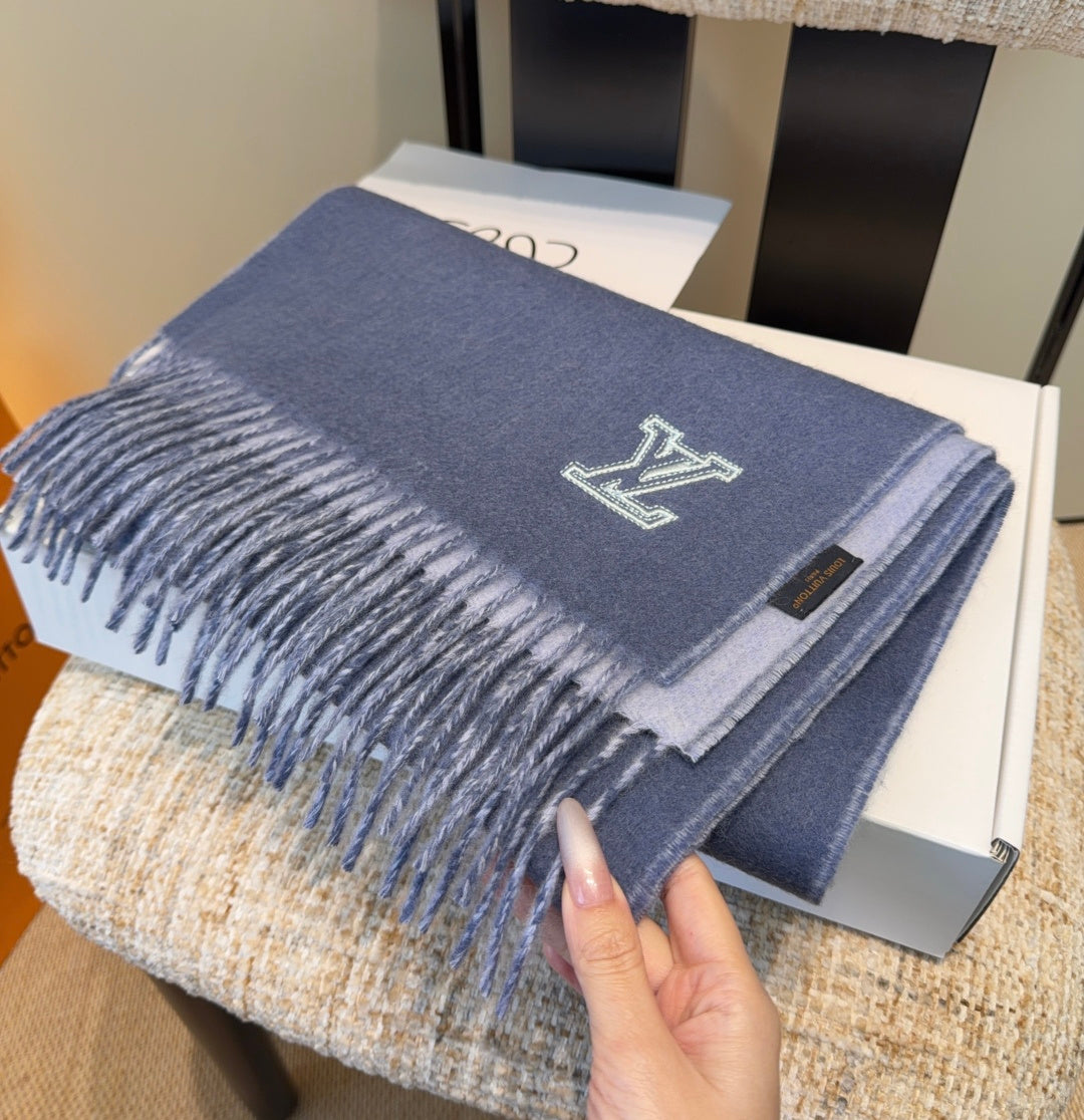 LV Scarf 180cm Dark Blue Cashmere 973406