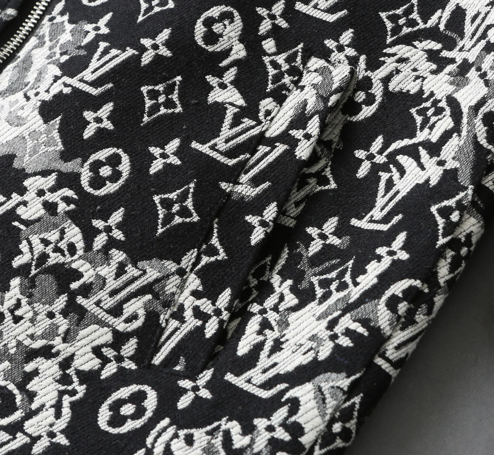 LV SHIRT JACKET IN BLACK MIX WHITE MONOGRAM JACQUARD FABRIC 238989