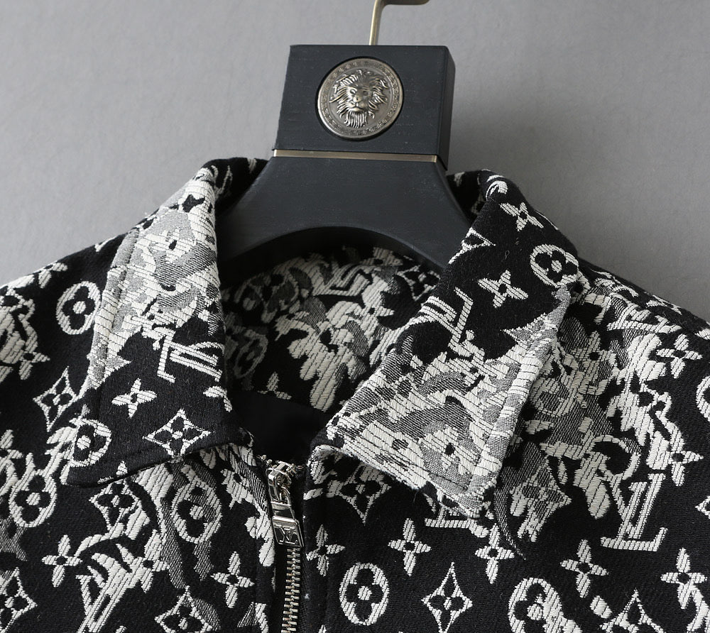 LV SHIRT JACKET IN BLACK MIX WHITE MONOGRAM JACQUARD FABRIC 238989