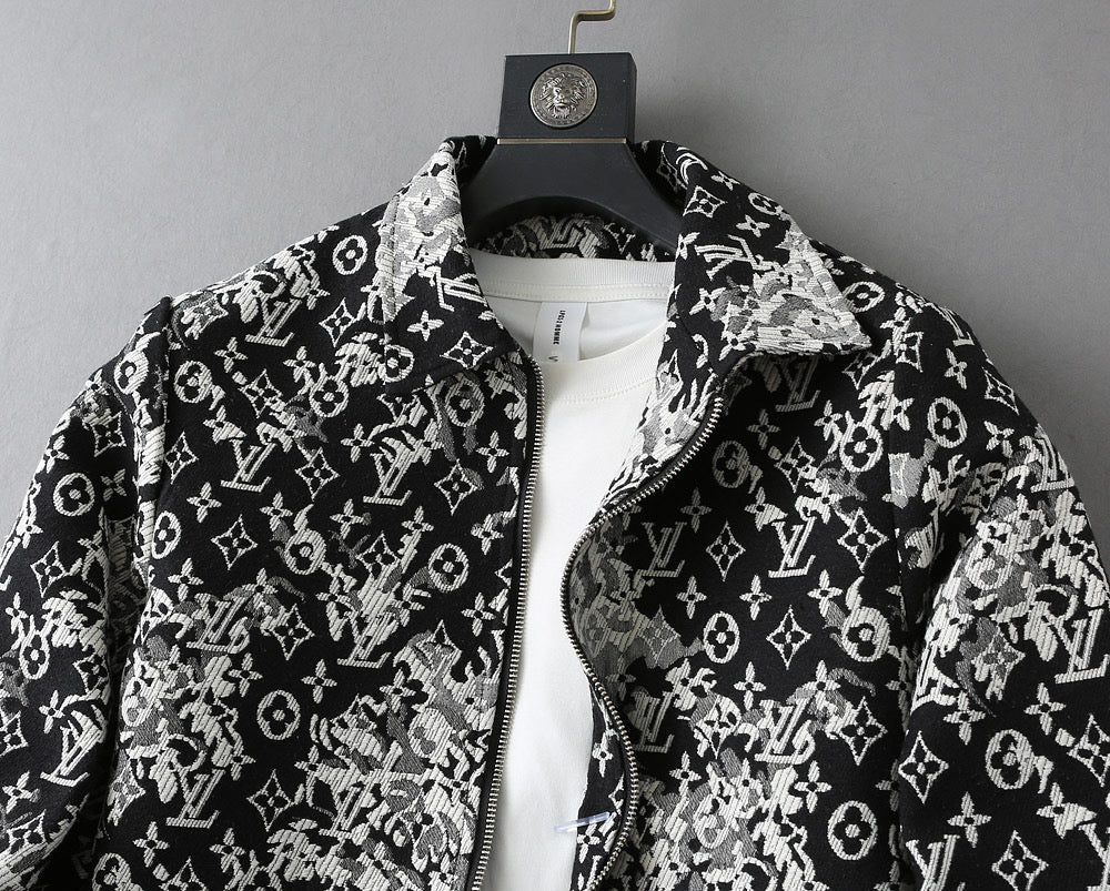 LV SHIRT JACKET IN BLACK MIX WHITE MONOGRAM JACQUARD FABRIC 238989