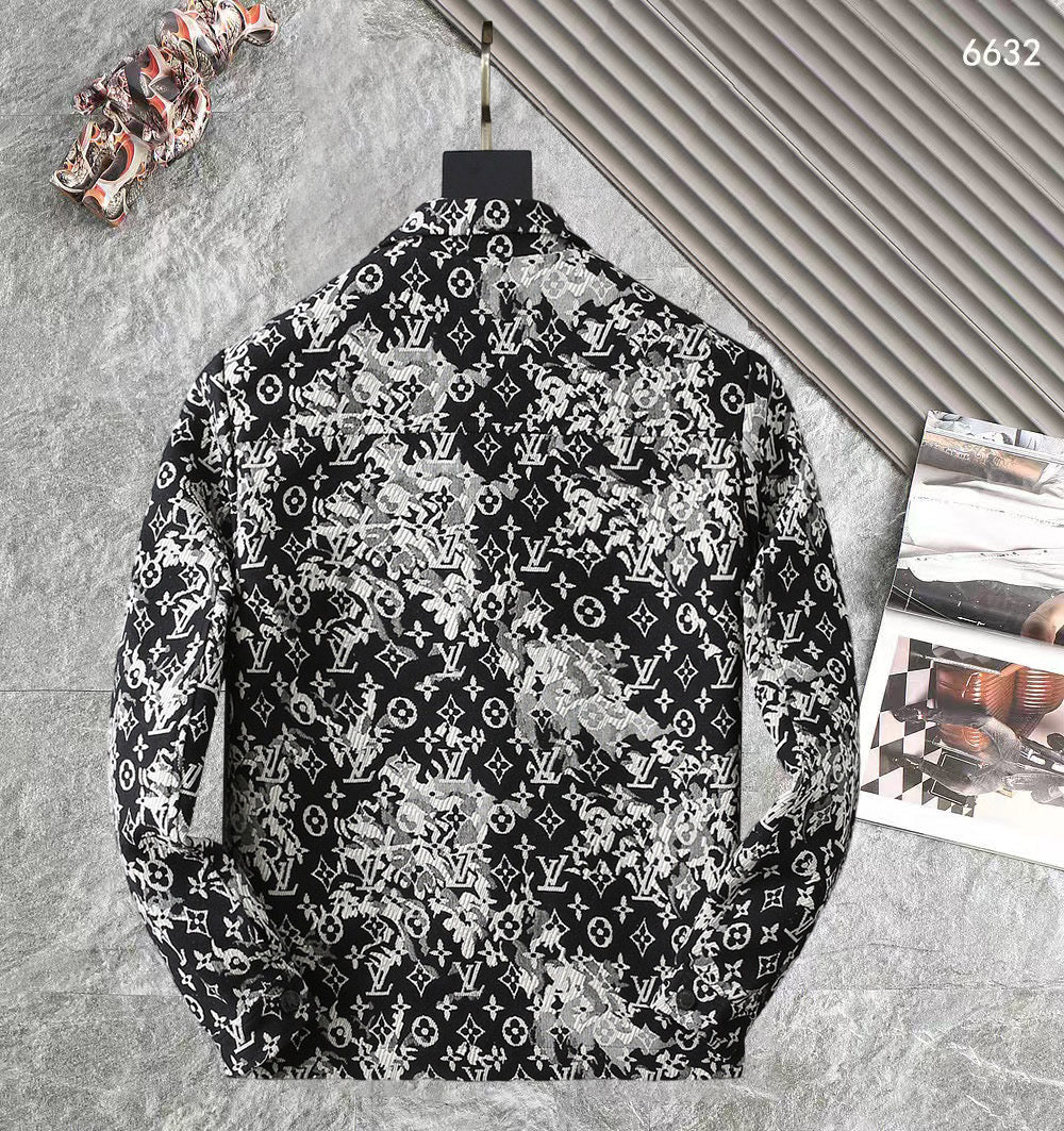 LV SHIRT JACKET IN BLACK MIX WHITE MONOGRAM JACQUARD FABRIC 238989