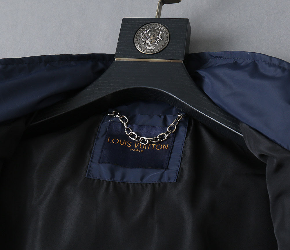 LV NAVY BLUE MONOGRAM HOODED JACKET 238985