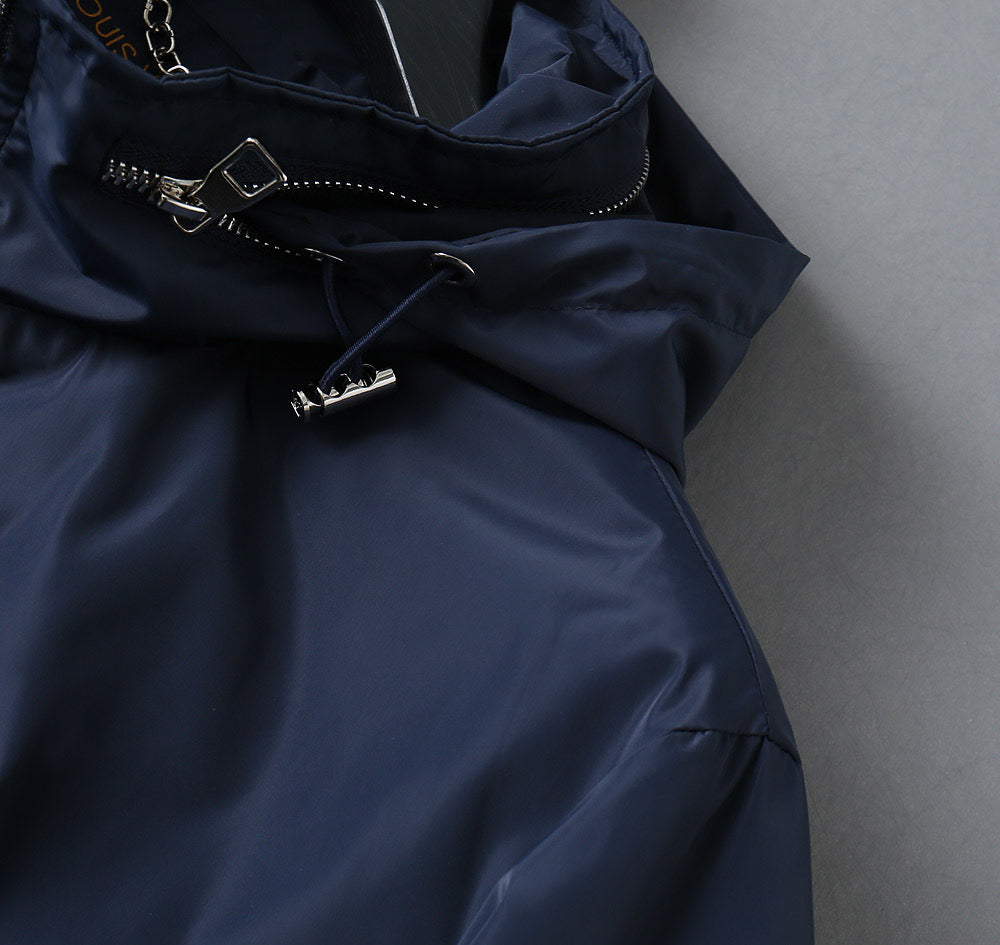 LV NAVY BLUE MONOGRAM HOODED JACKET 238985