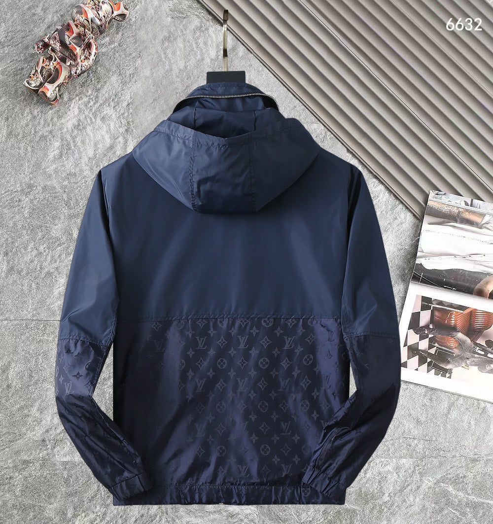 LV NAVY BLUE MONOGRAM HOODED JACKET 238985