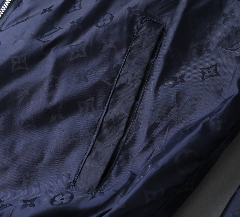 LV NAVY BLUE MONOGRAM HOODED JACKET 238985