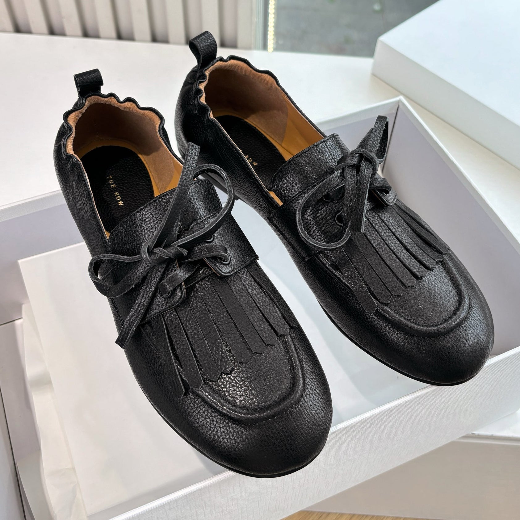 The Row 2025 Mary Jane Loafer Black Cowhide 549360