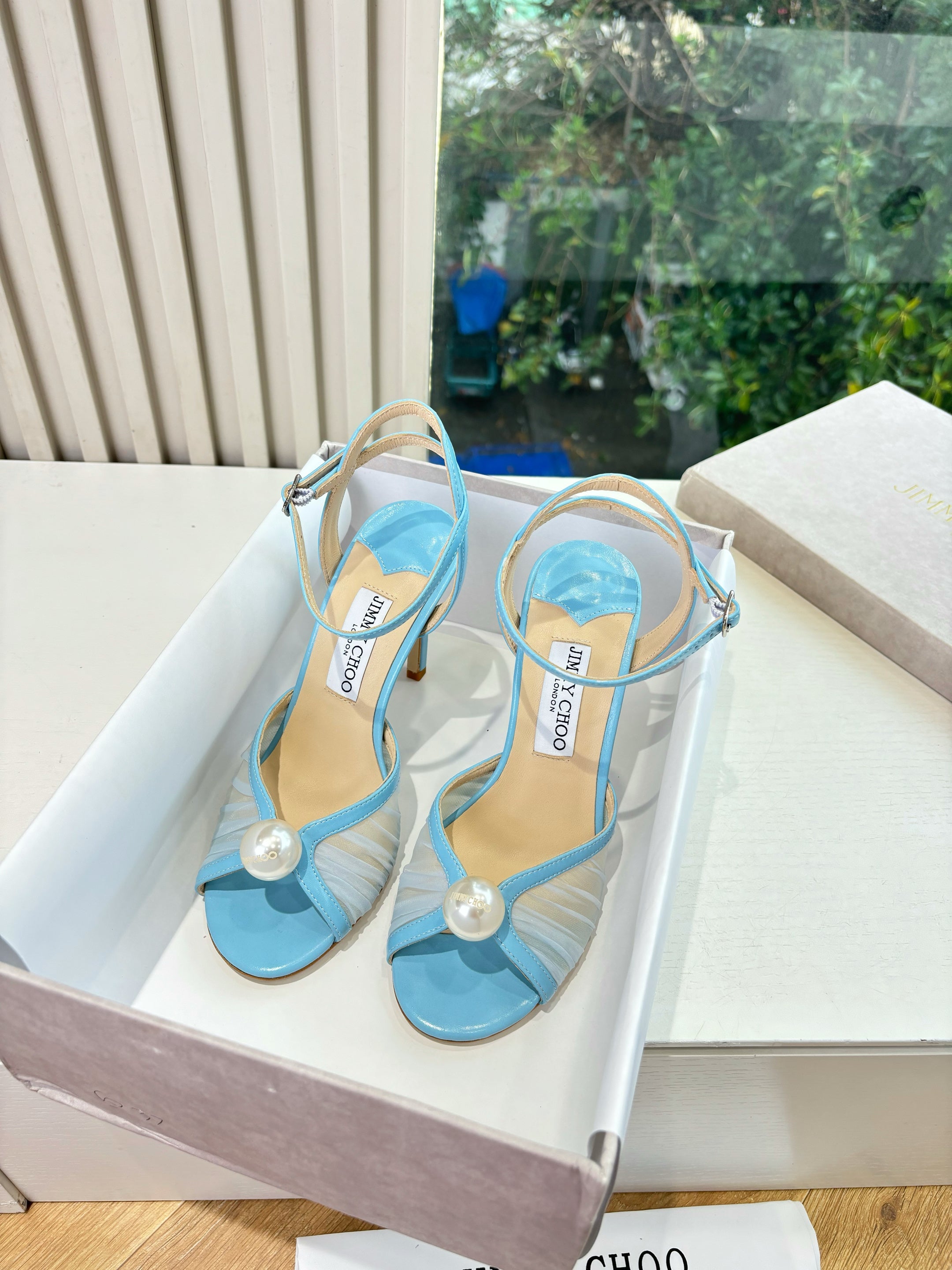 Jimmy 26s Platform Sandal 100 Light Blue Mesh Sheepskin 604106