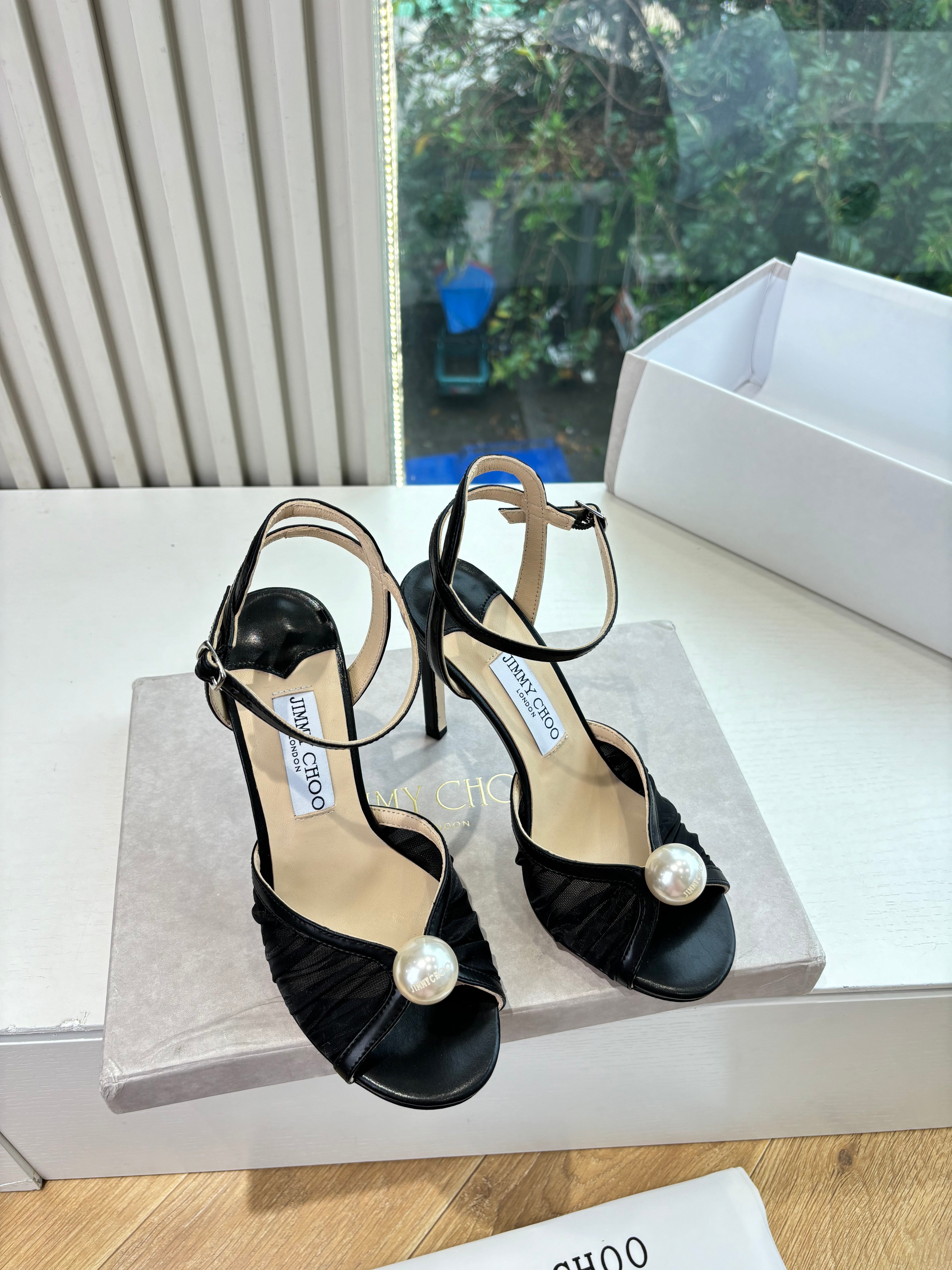 Jimmy 26s Platform Sandal 100 Black Mesh Sheepskin 604108