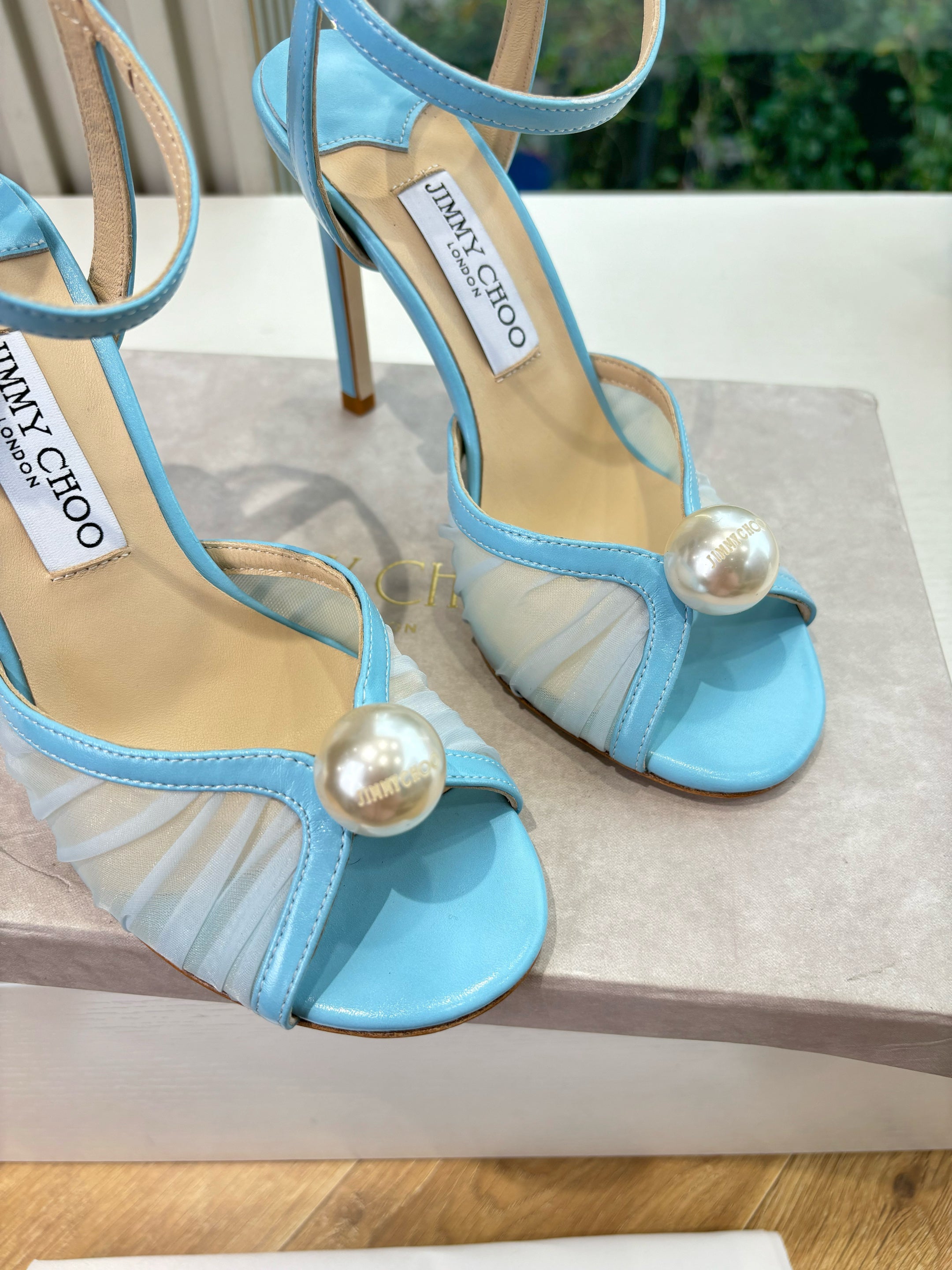 Jimmy 26s Platform Sandal 100 Light Blue Mesh Sheepskin 604106