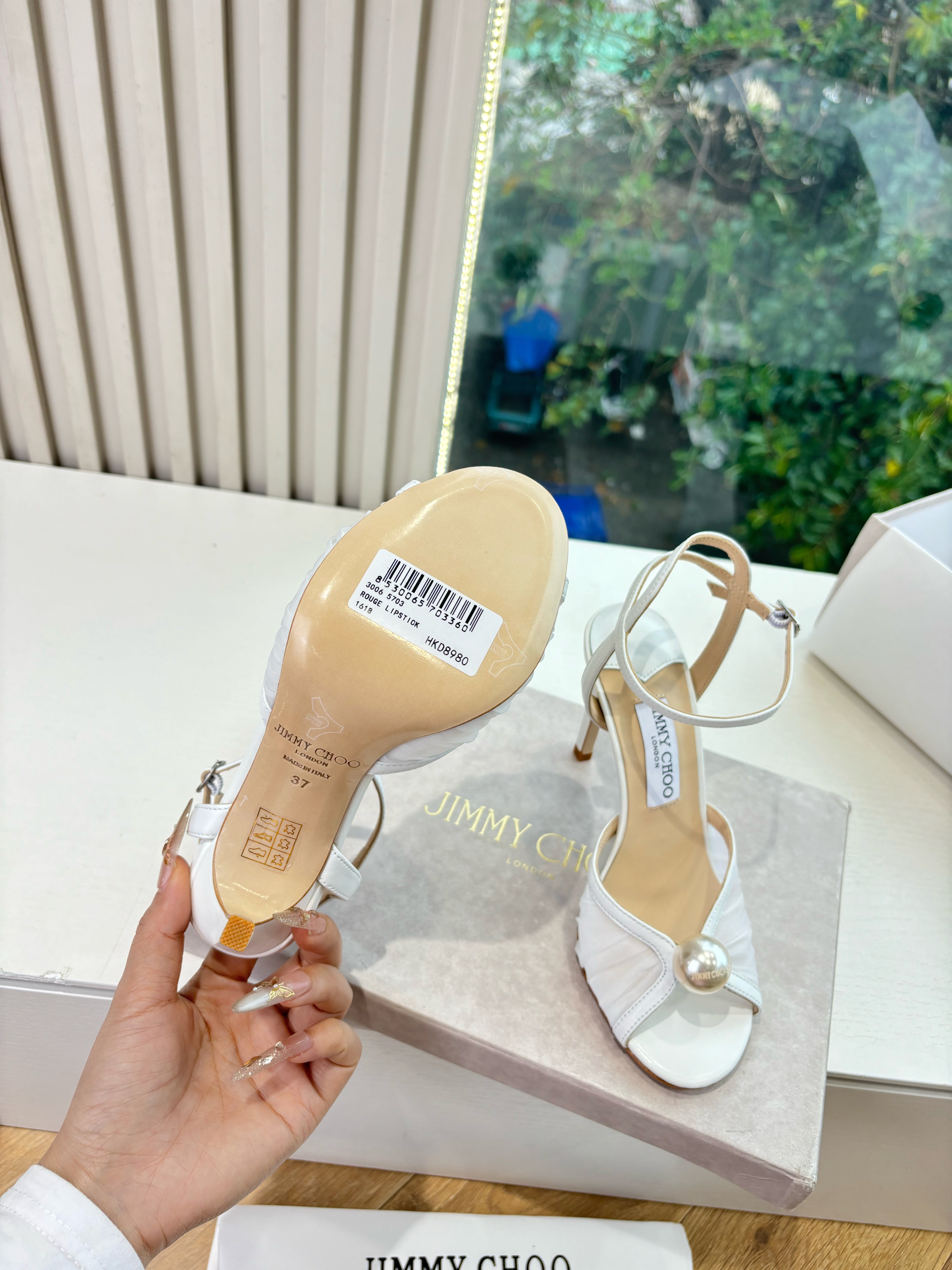 Jimmy 26s Platform Sandal 100 White Mesh Sheepskin 604107