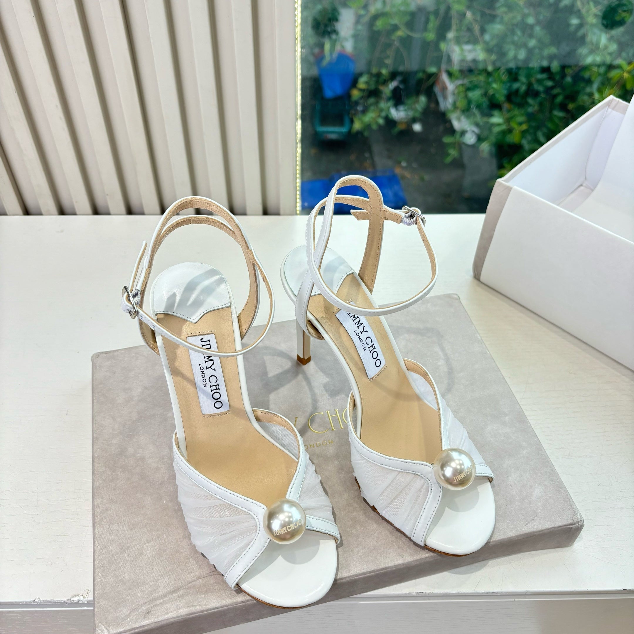 Jimmy 26s Platform Sandal 100 White Mesh Sheepskin 604107