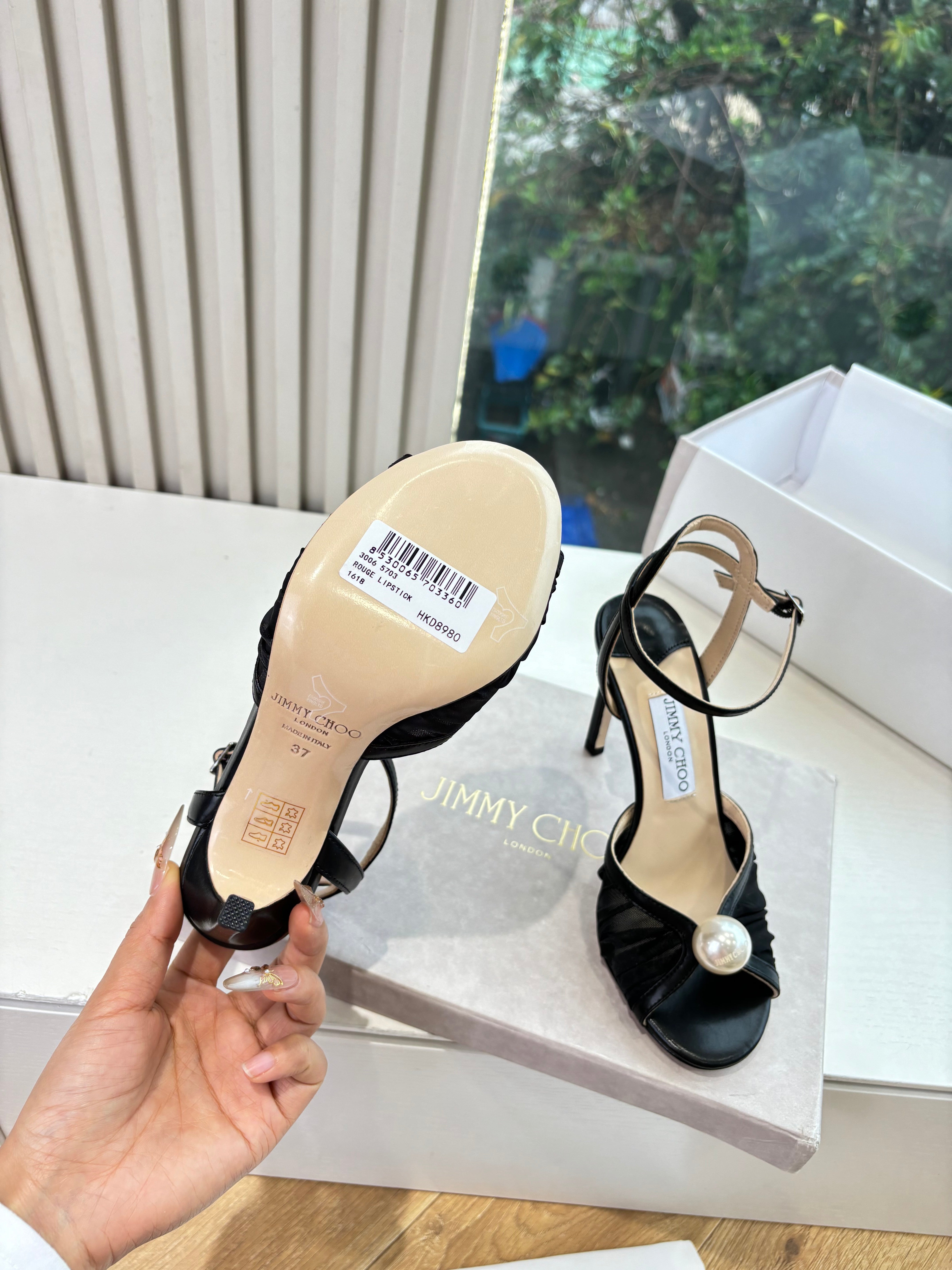 Jimmy 26s Platform Sandal 100 Black Mesh Sheepskin 604108