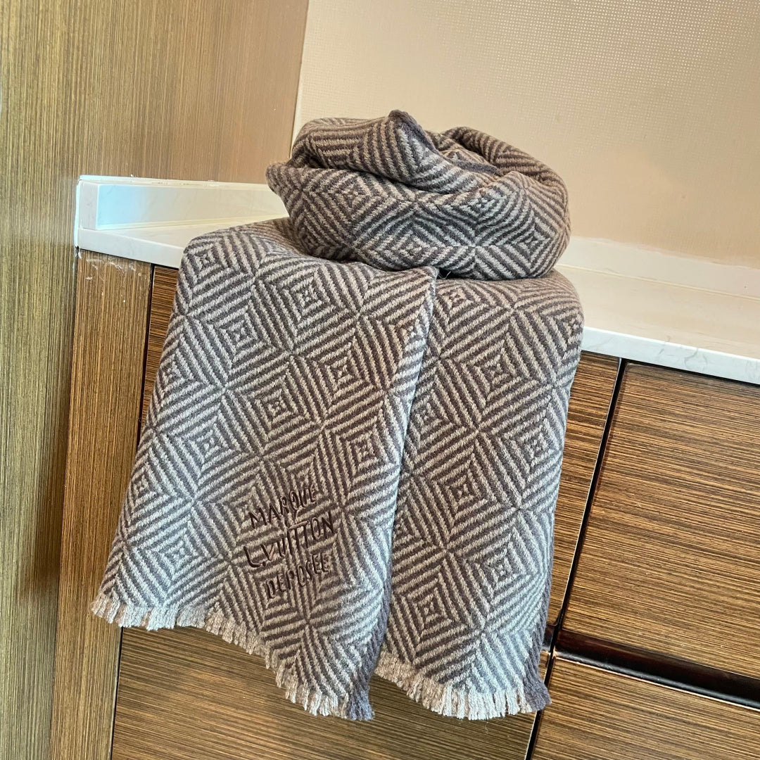 LV Exclusive Scarf 200cm Brown Cashmere 976321