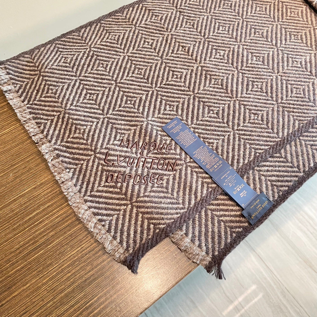 LV Exclusive Scarf 200cm Brown Cashmere 976321