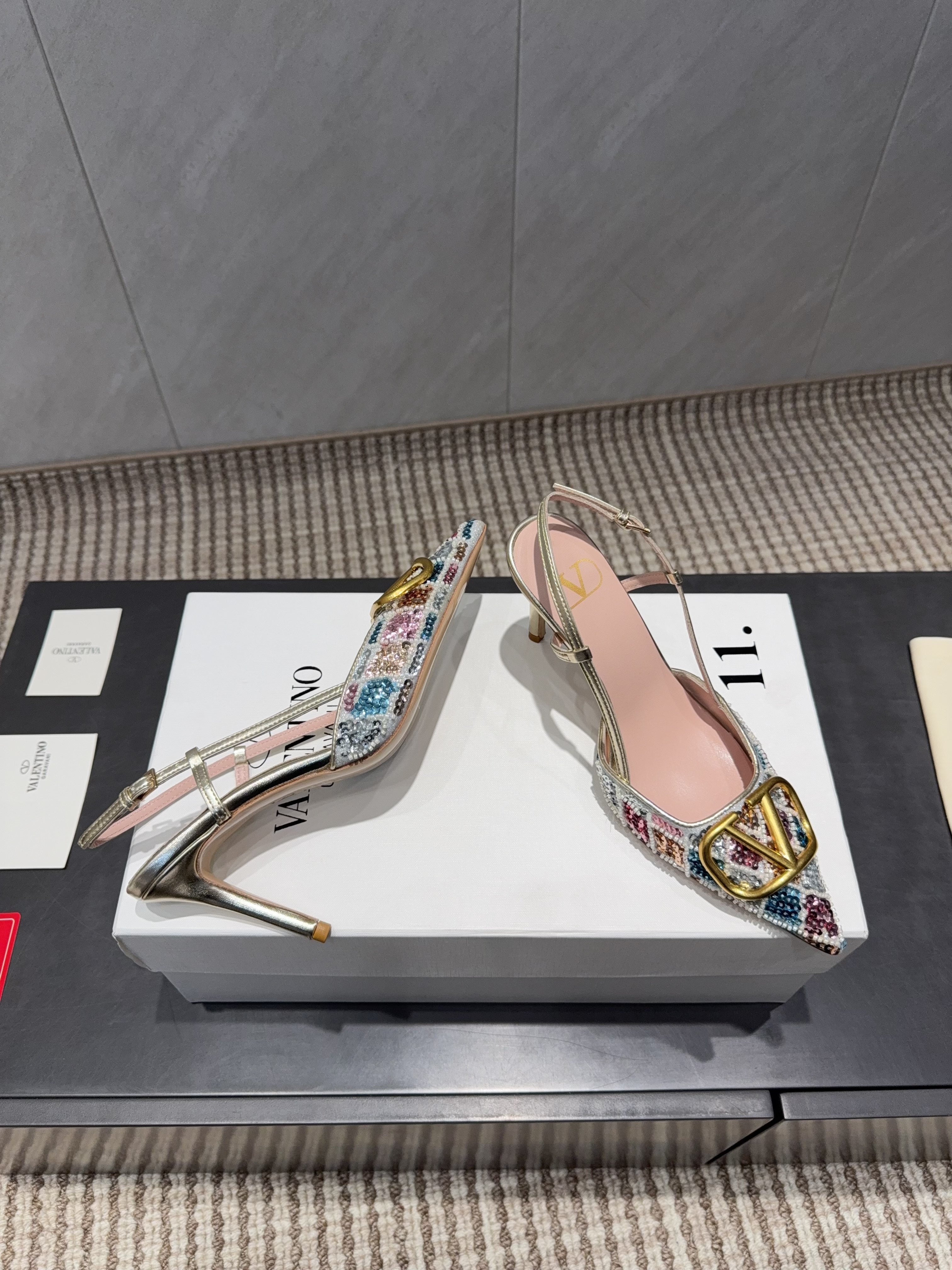 VT 26s Slingback 80 Multicolor Metallic Snake Skin 613876