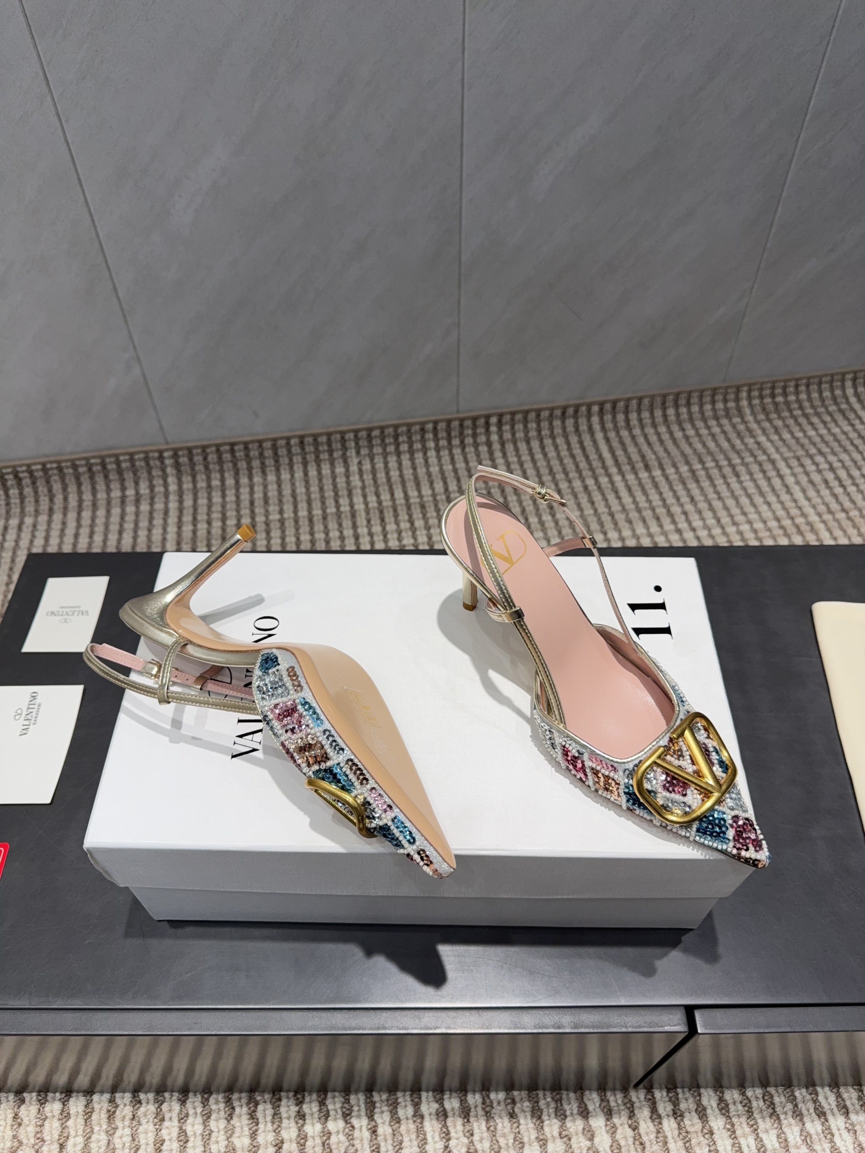 VT 26s Slingback 80 Multicolor Metallic Snake Skin 613876