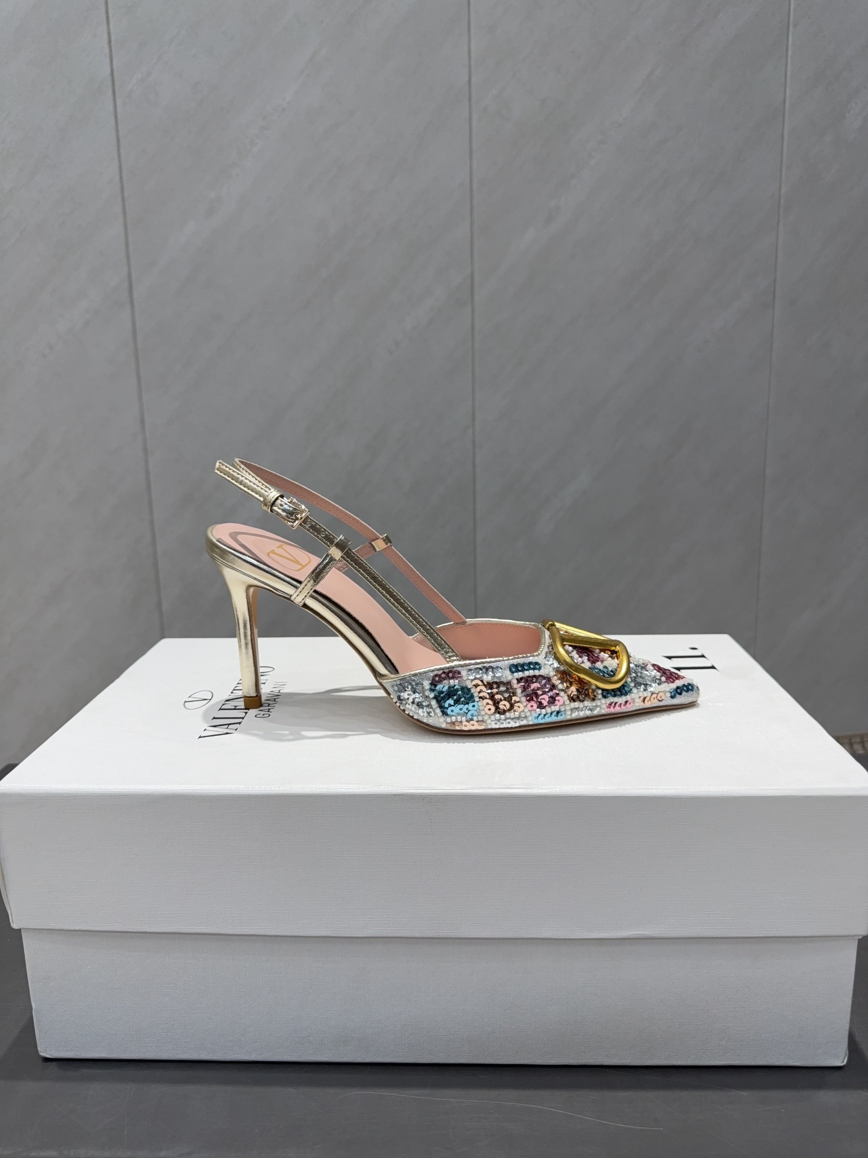 VT 26s Slingback 80 Multicolor Metallic Snake Skin 613876