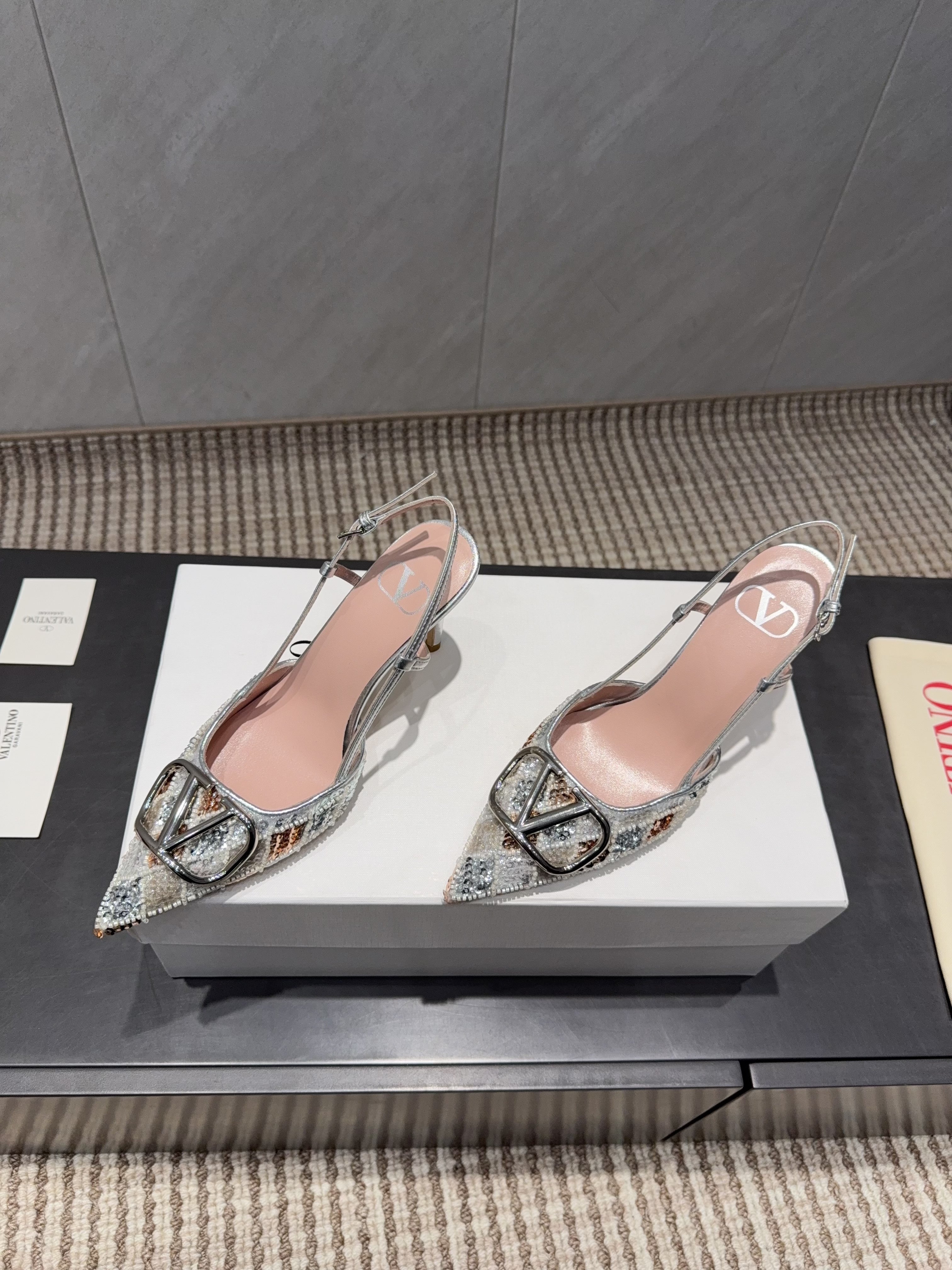 VT 26s Slingback 80 Rhinestones Multicolor Metallic Snake Skin 613877