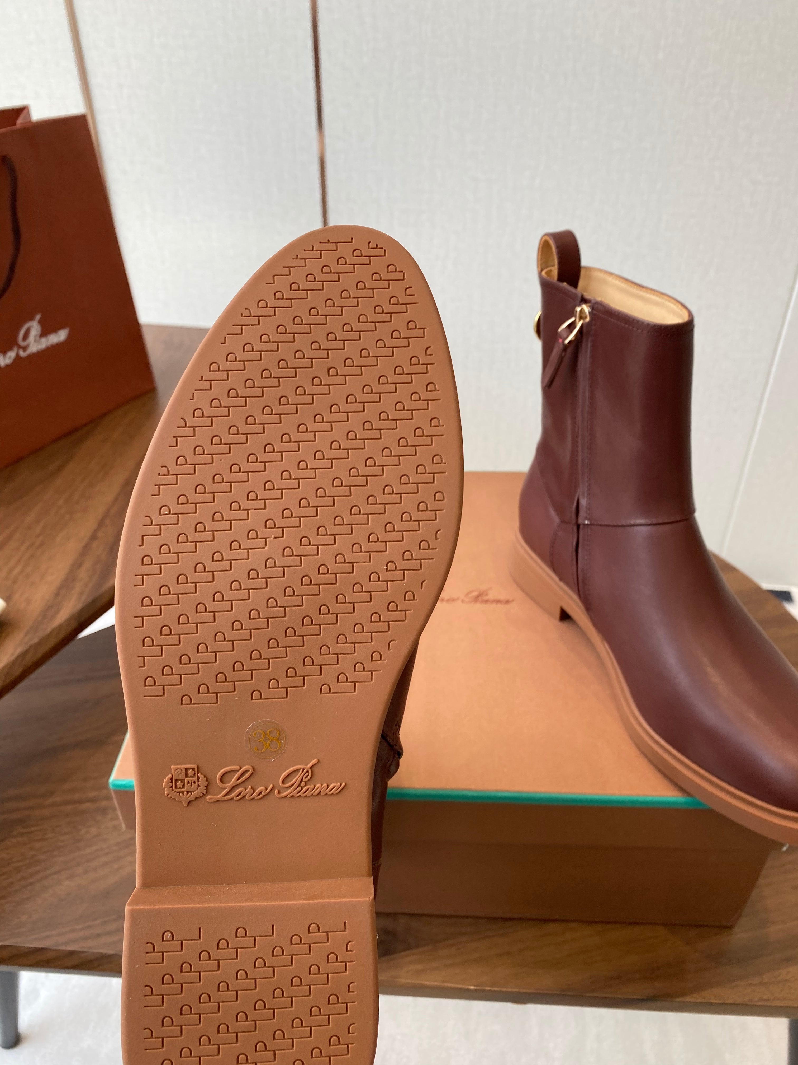 LP latest short boots dark brown calfskin 388109