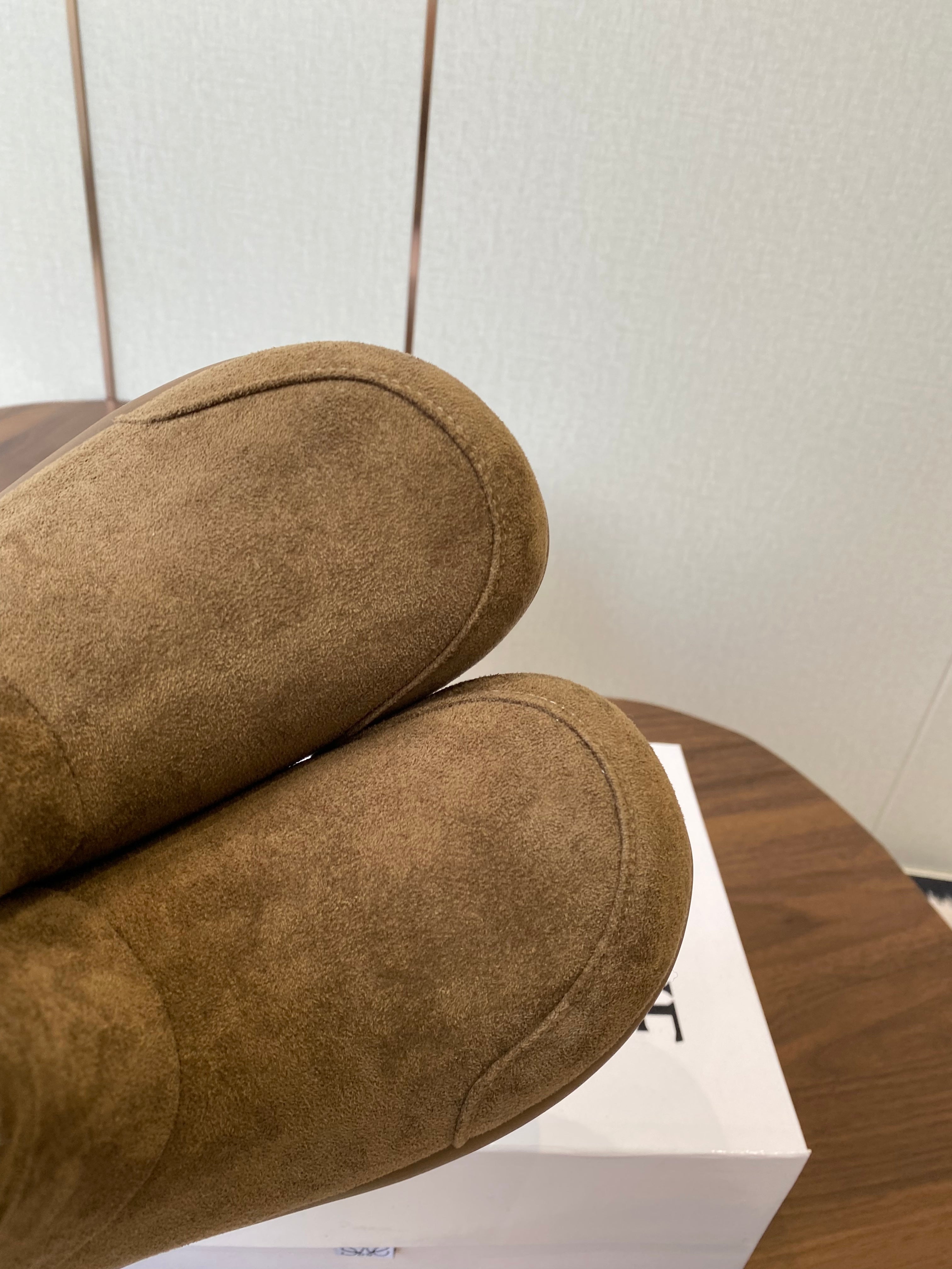 Loewe snow boots brown white suede wool 477798