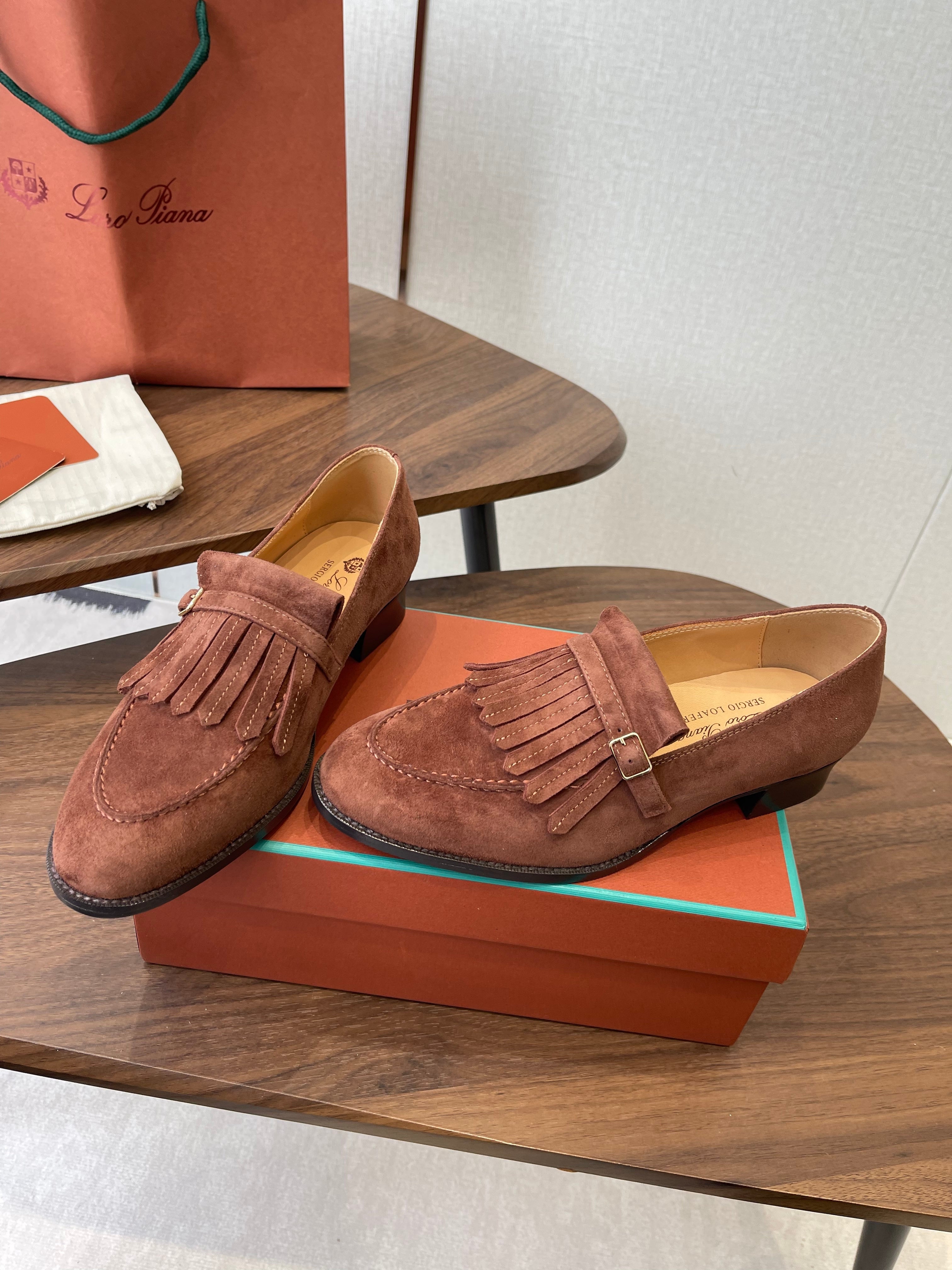 LP 26SS Loafers Red Brown Suede 579615