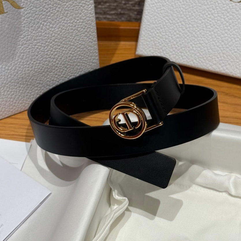 Dior Belt Black Gold Smooth Cowhide 193846