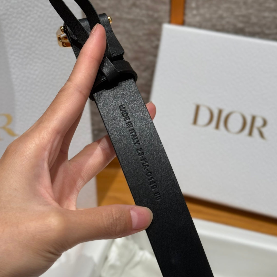 Dior Belt Black Gold Smooth Cowhide 193846