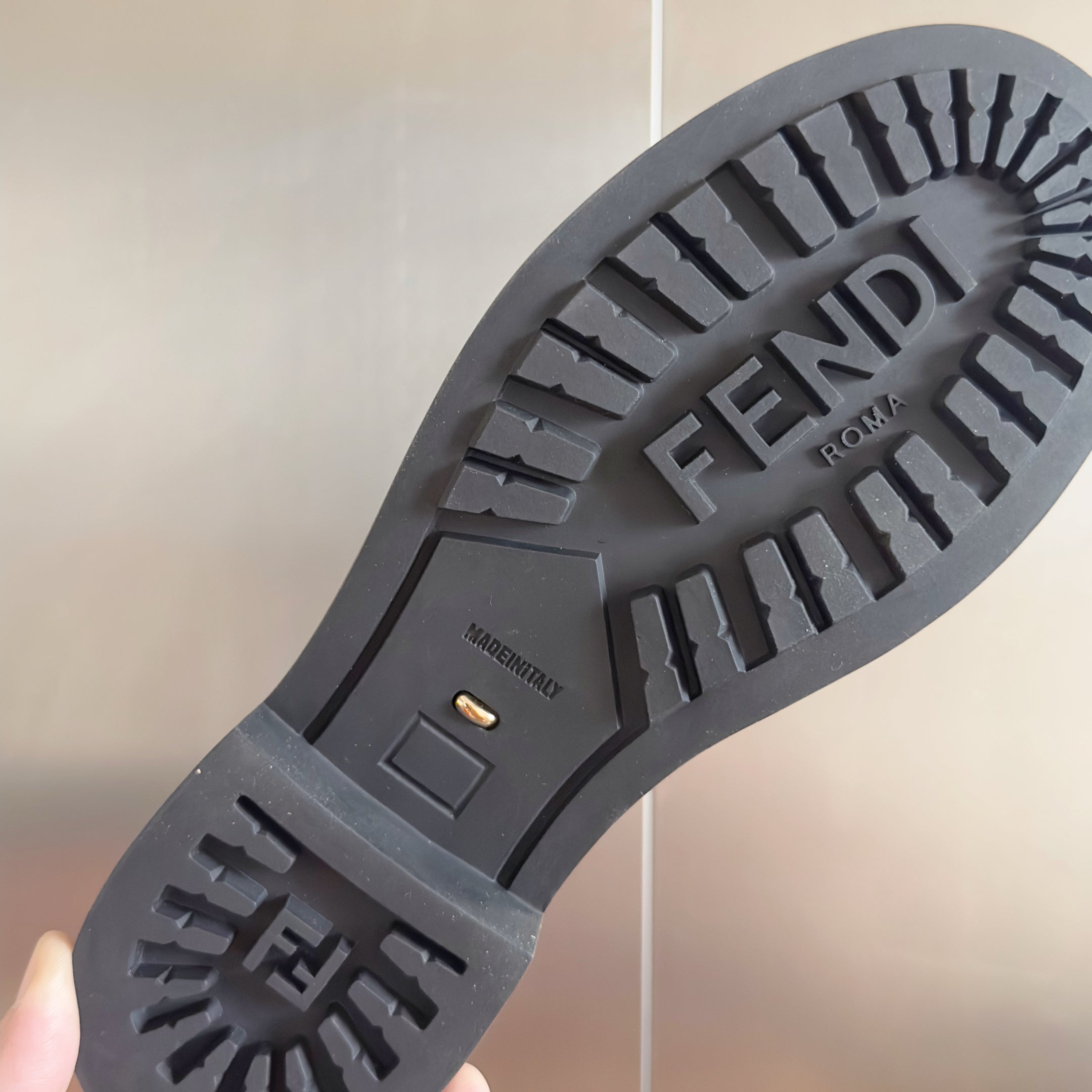 Fendi 2025 FF Monogram Chelsea Boot Black Brown Leather Fabric  553105