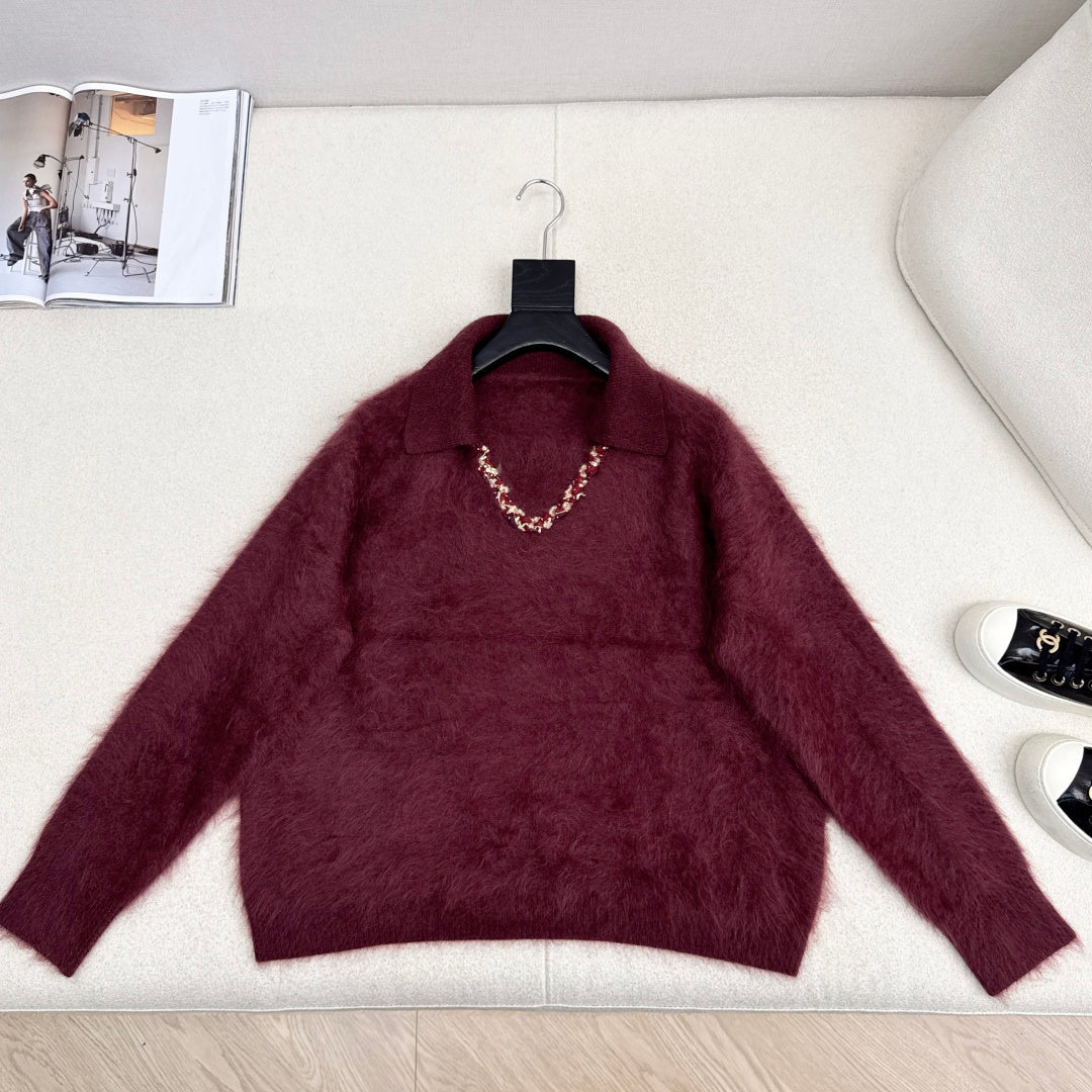 Chanel 2025 V-neck Sweater Wool 318835