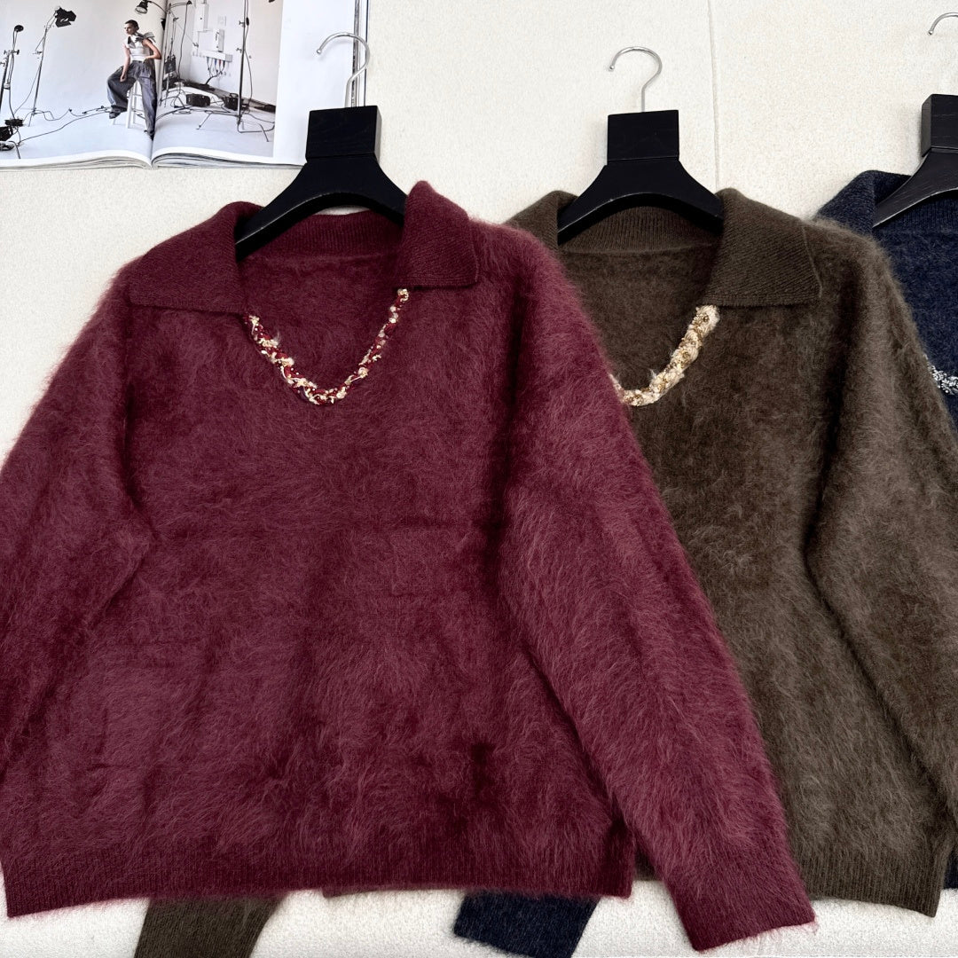 Chanel 2025 V-neck Sweater Wool 318835