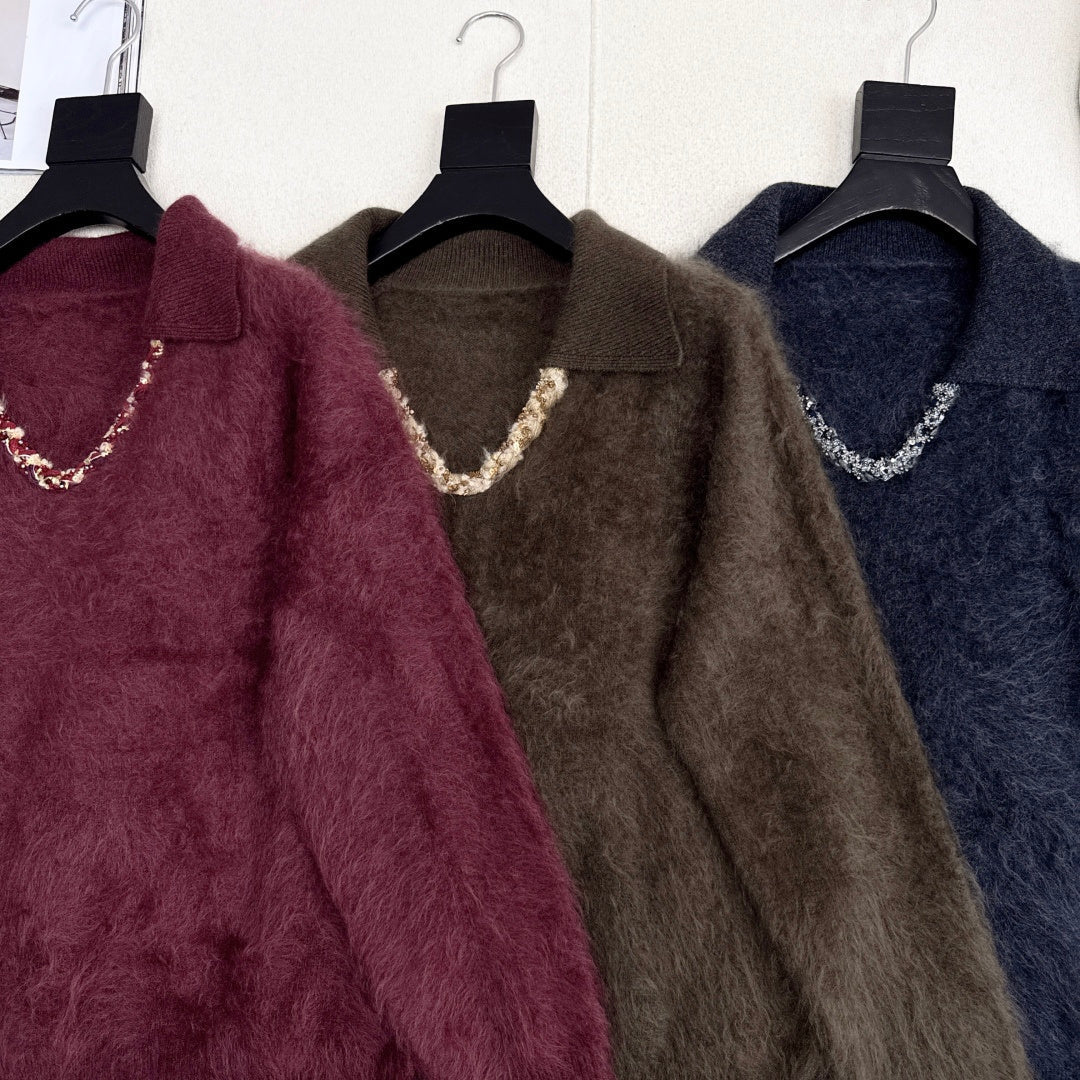 Chanel 2025 V-neck Sweater Wool 318835