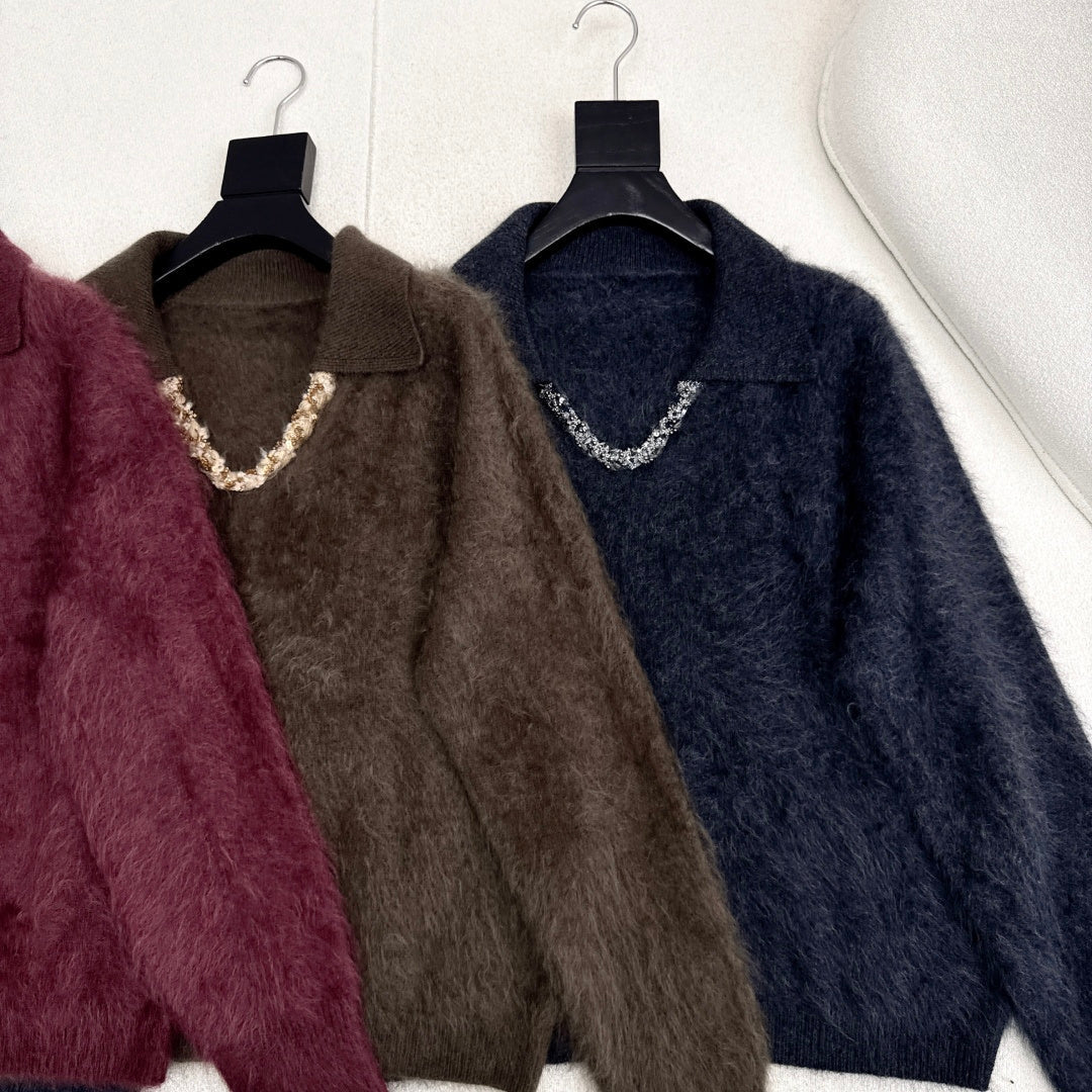 Chanel 2025 V-neck Sweater Wool 318835