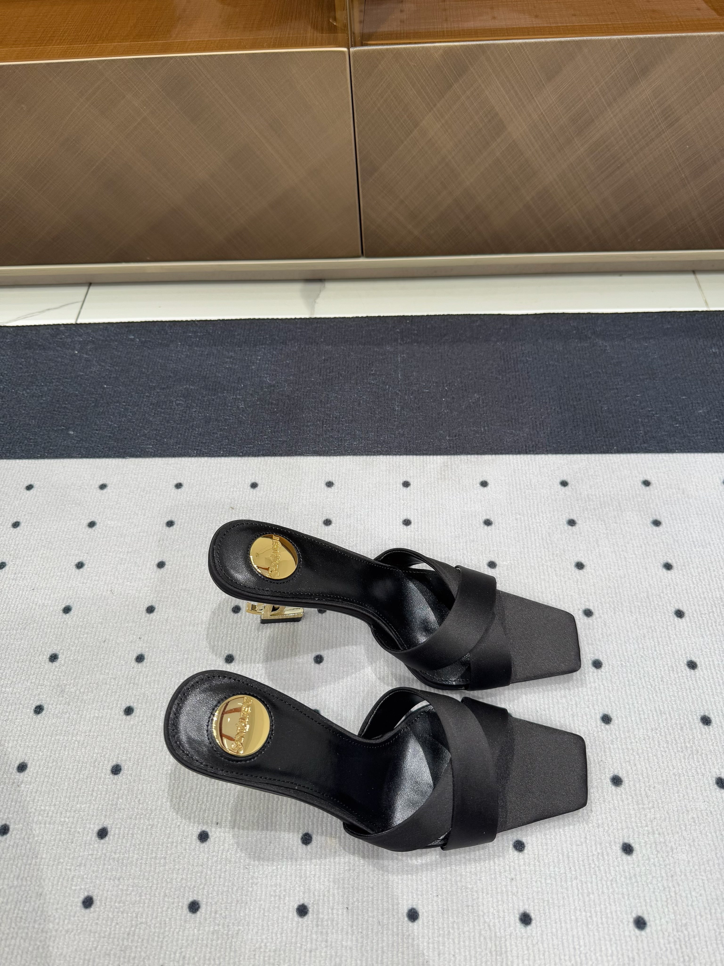 OPYUM HIGH MULES IN BLACK SILK