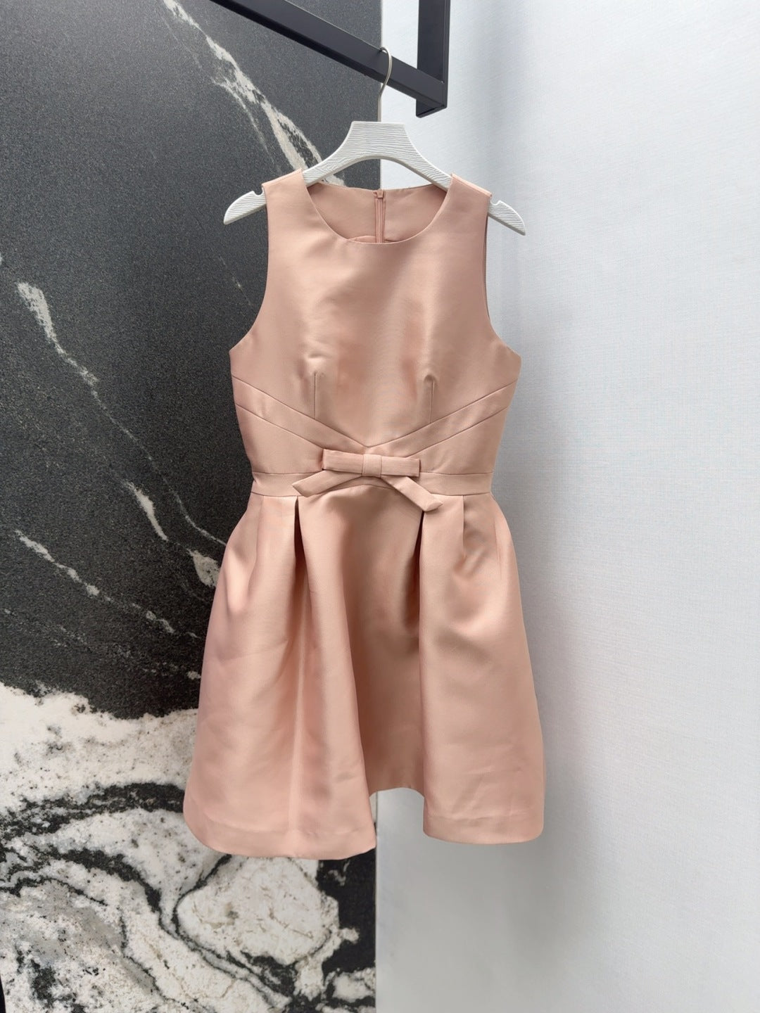 CD 25 Bow Sleeveless Mini Dress Pink Satin