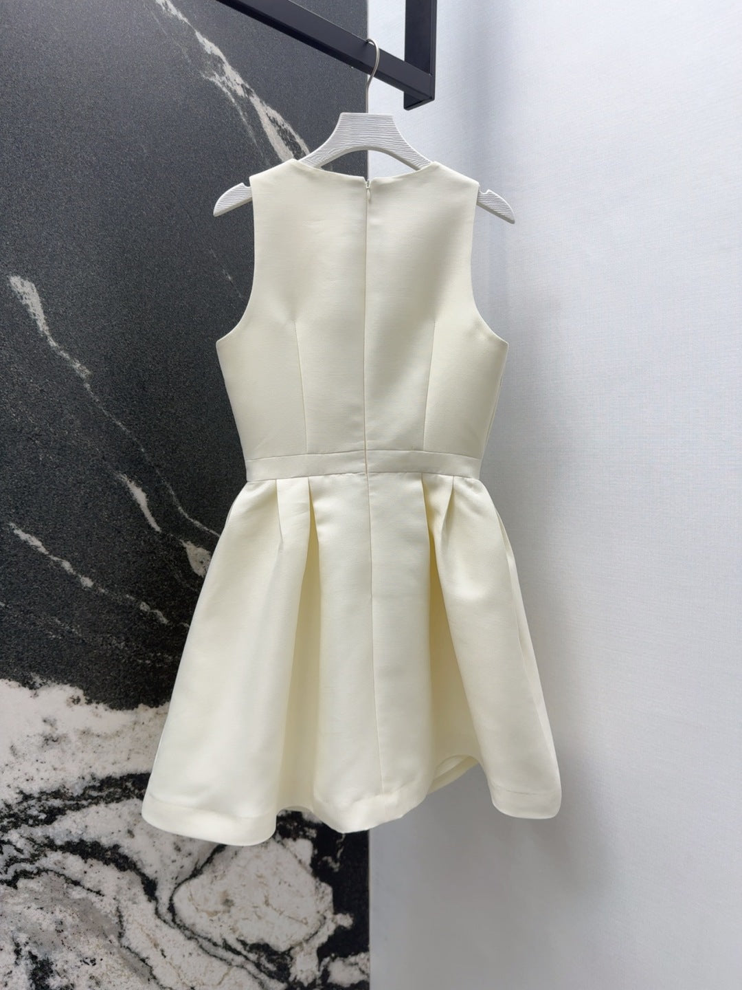 CD 25 Bow Sleeveless Mini Dress White Satin